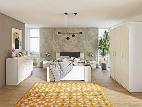 Soveværelsessæt Catromi 123 (Hvid + Soft Pik 011)