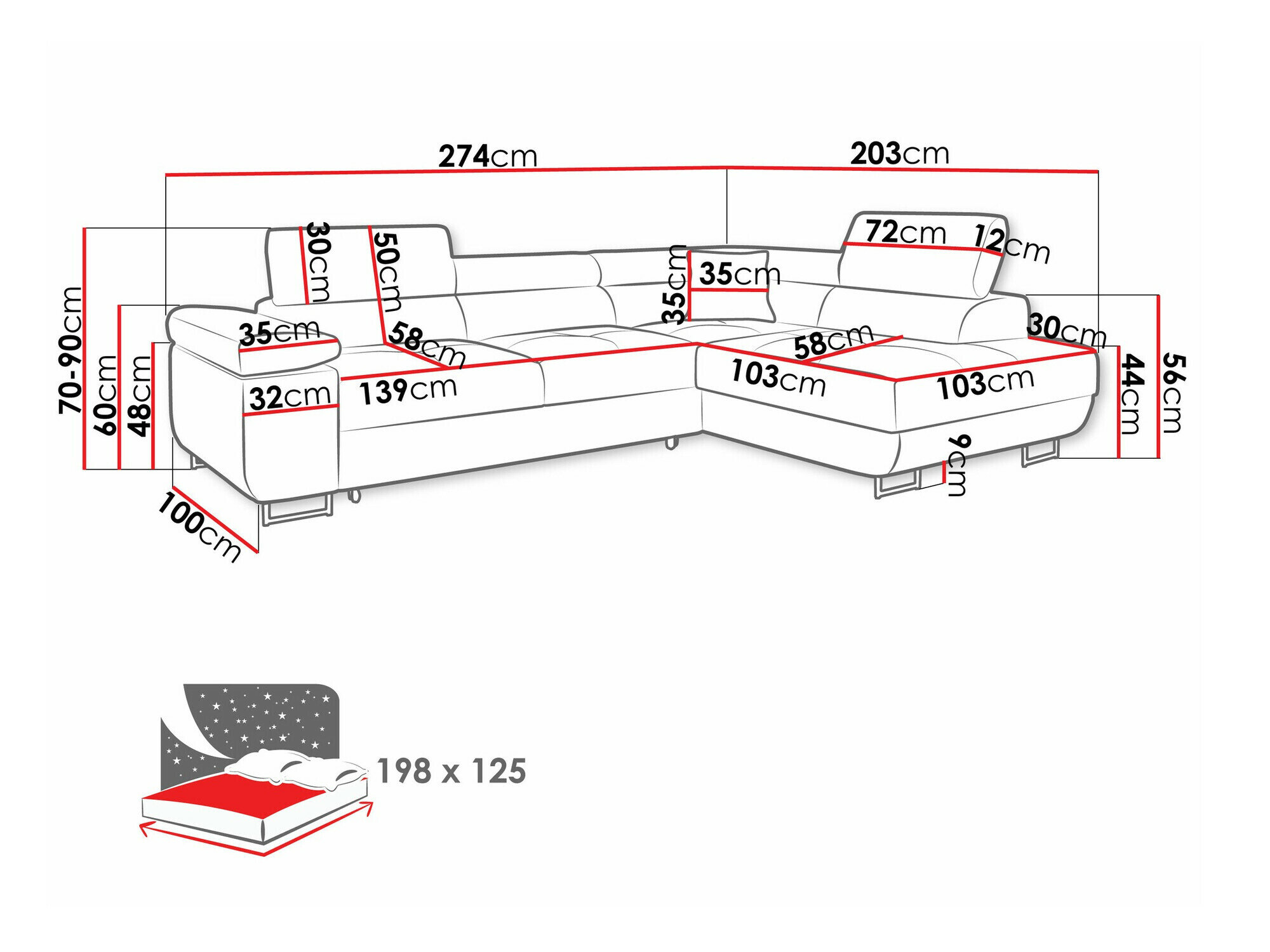 Hjørnesofa Comfivo Eliferu 100 (Flow 06)