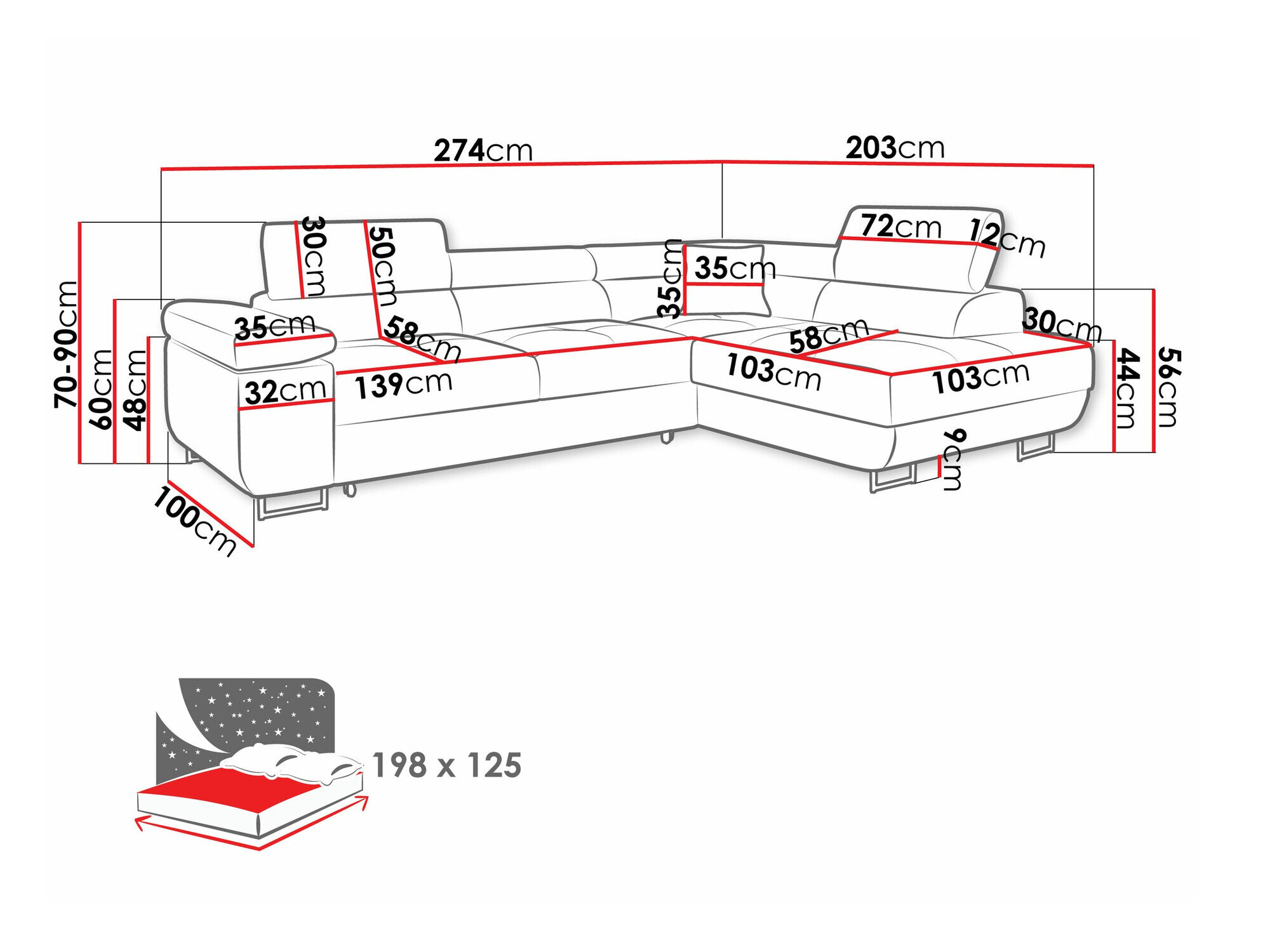 Hjørnesofa Comfivo Eliferu 100 (Lux 05)