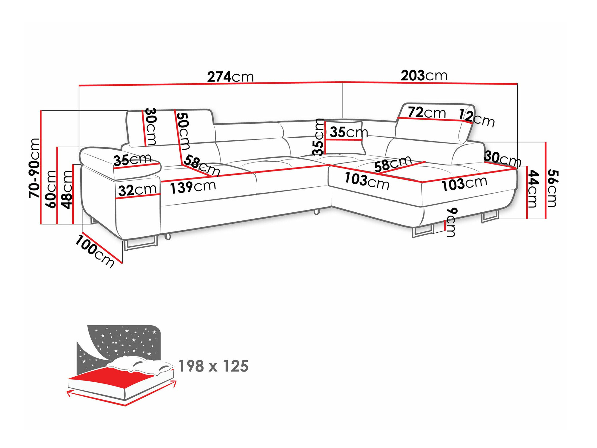 Hjørnesofa Comfivo Eliferu 100 (Manila 02)
