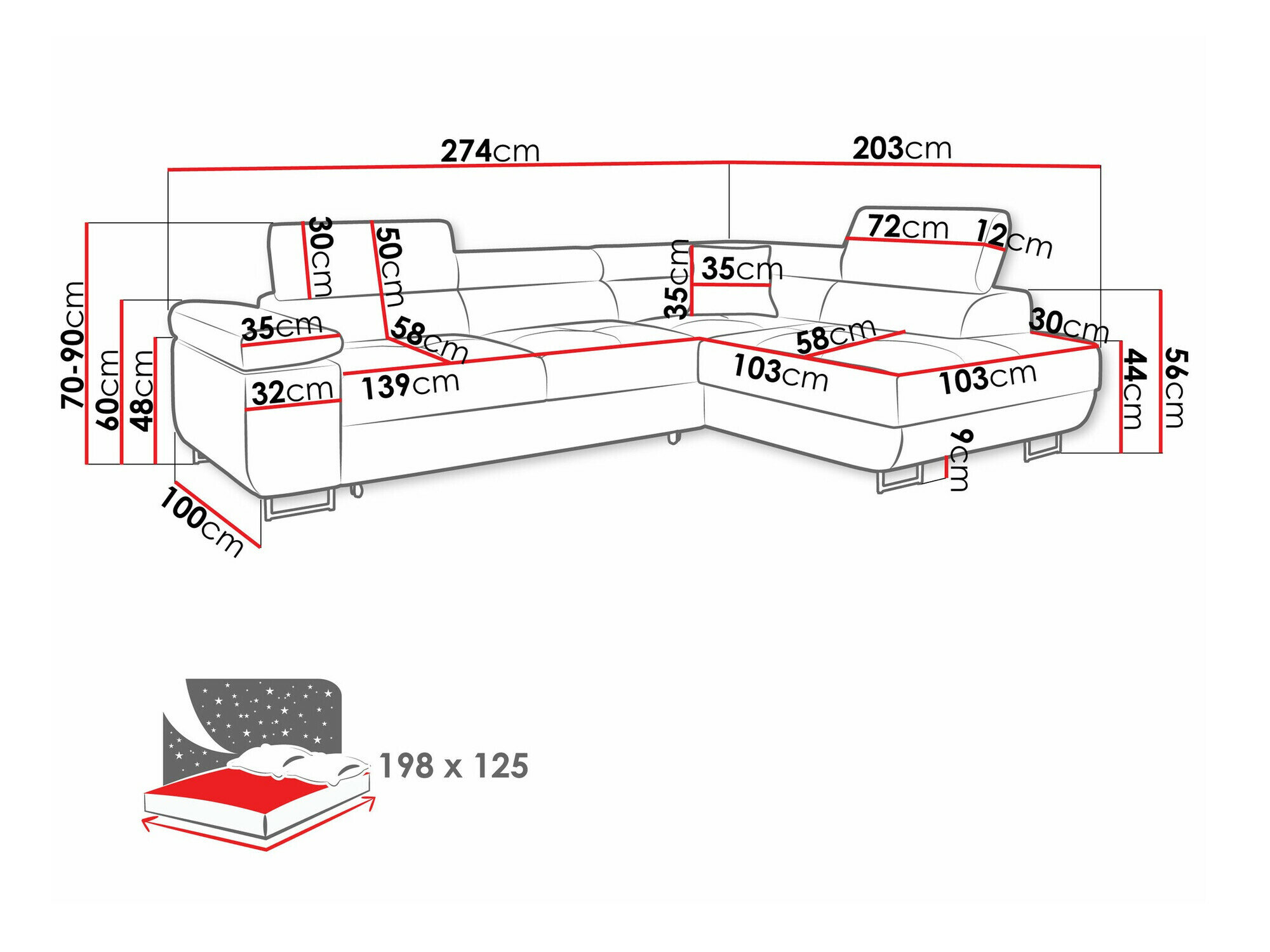 Hjørnesofa Comfivo Eliferu 100 (Manila 02)