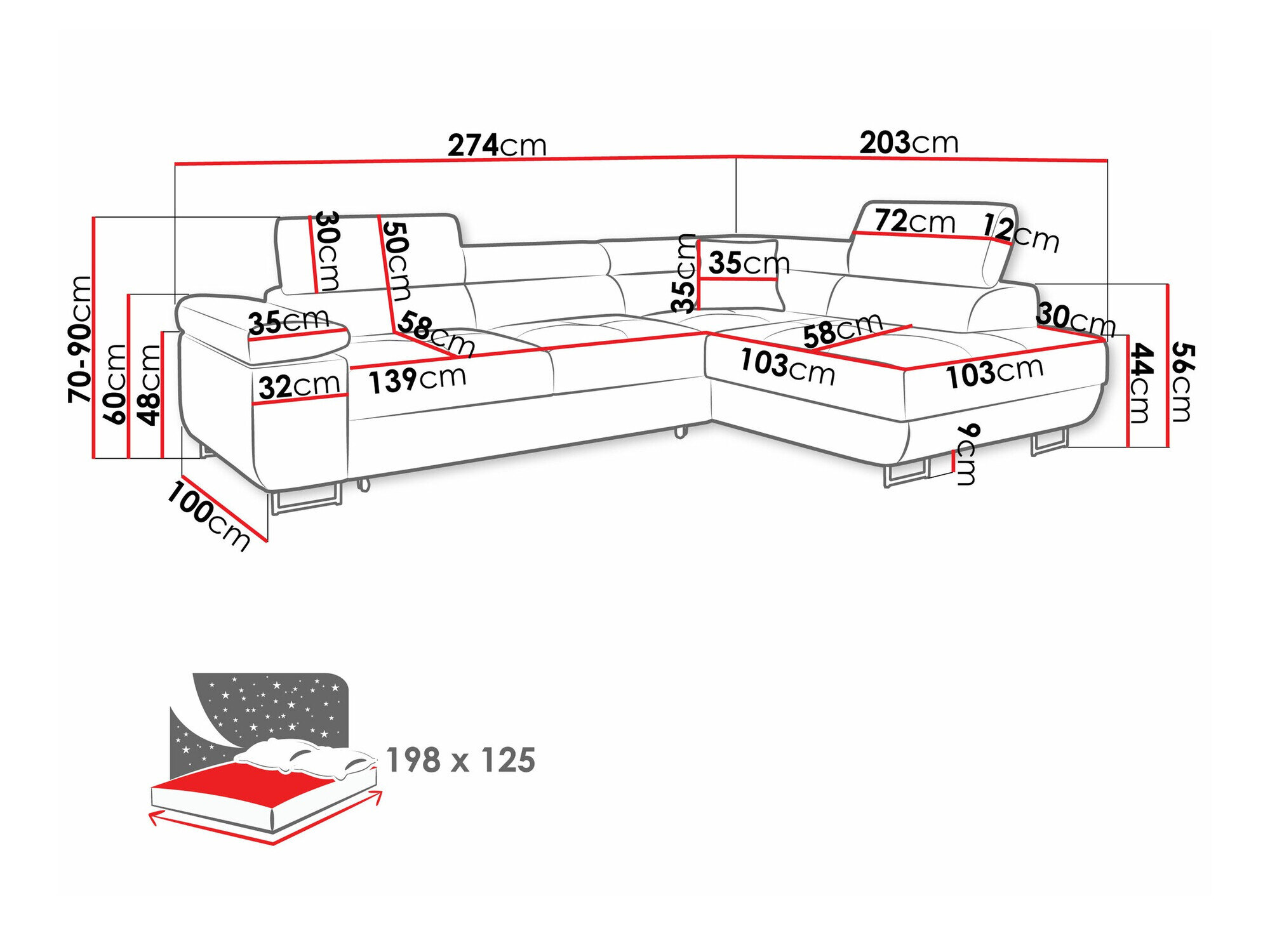 Hjørnesofa Comfivo Eliferu 100 (Manila 16)