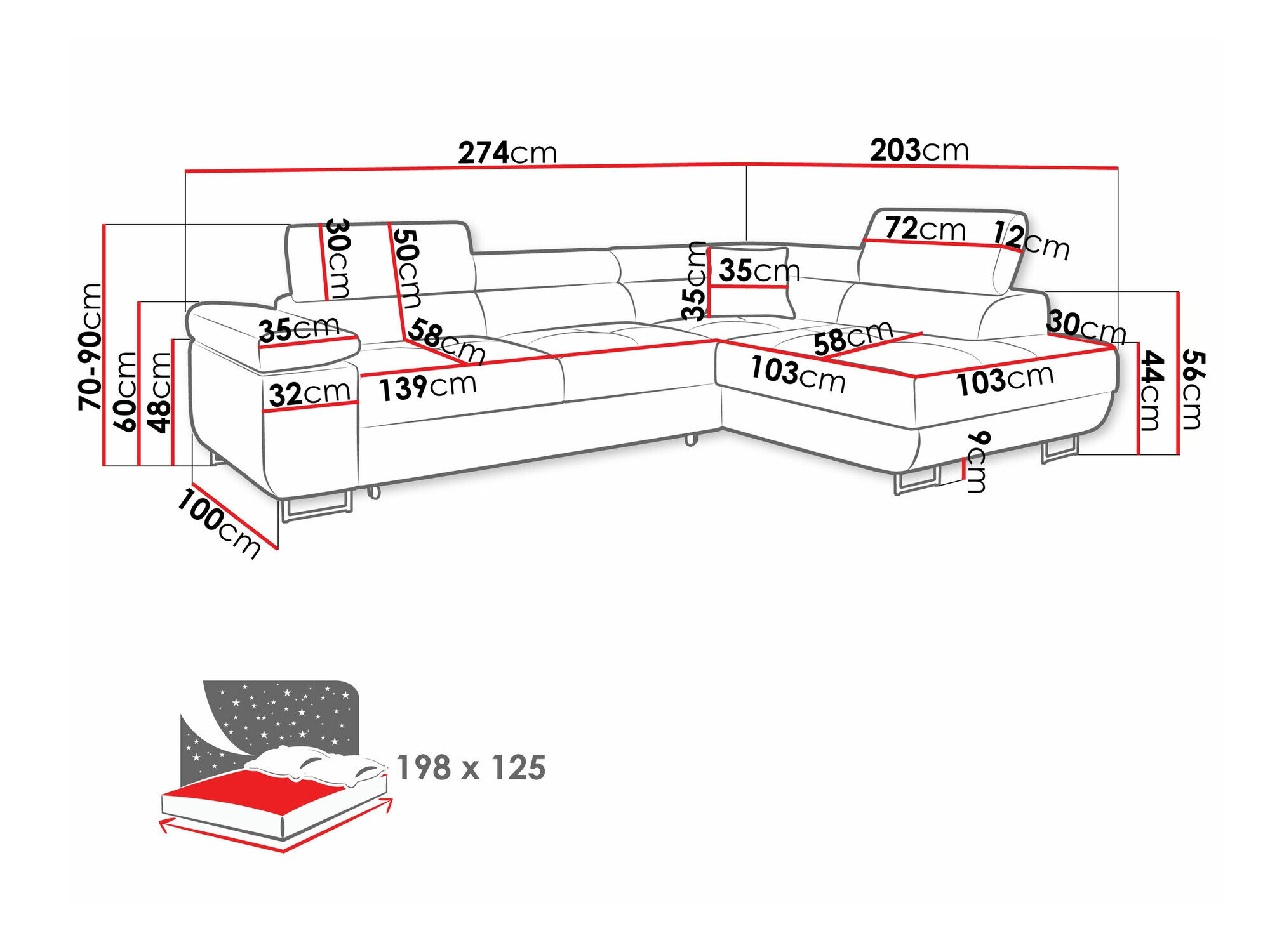 Hjørnesofa Comfivo Eliferu 100 (Manila 16)