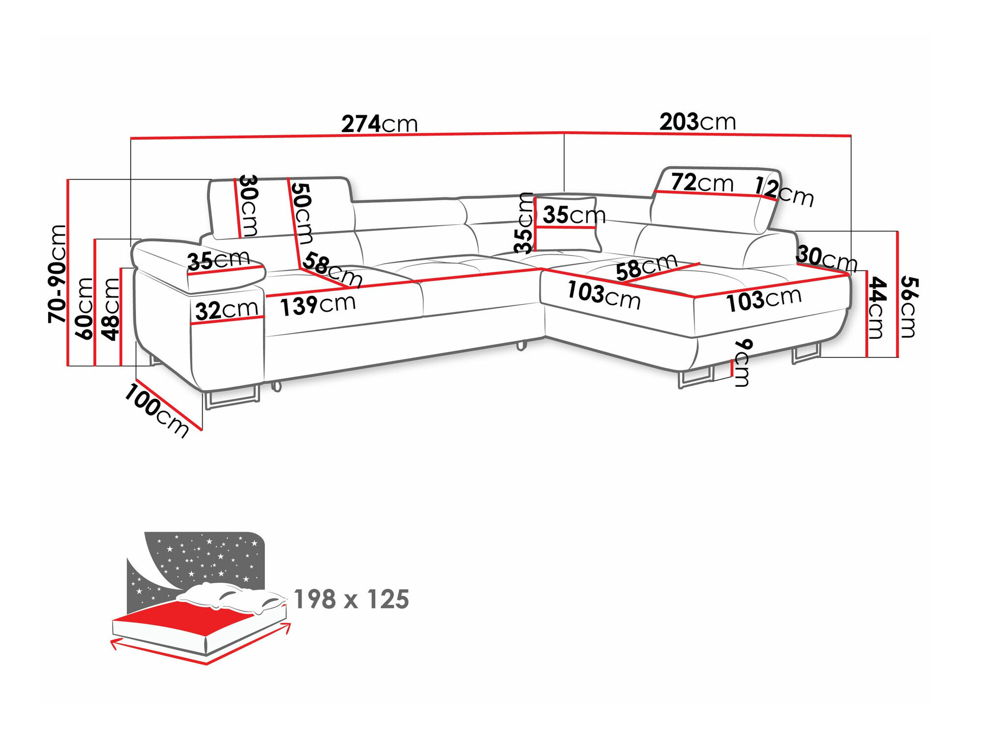 Hjørnesofa Comfivo Eliferu 100 (Manila 18)