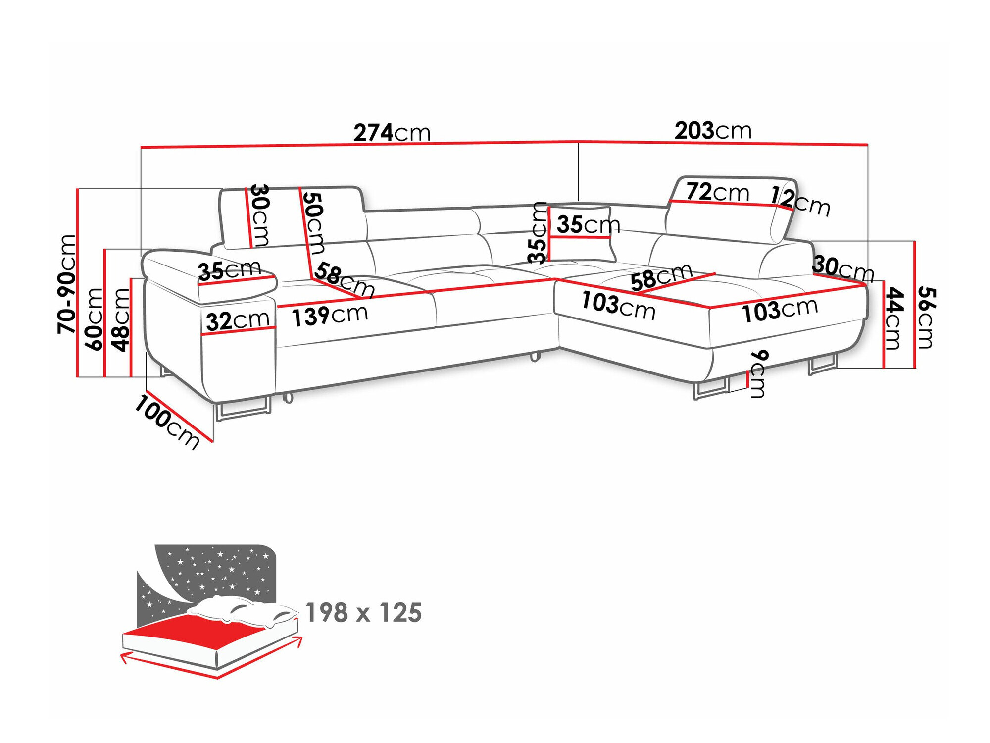 Hjørnesofa Comfivo Eliferu 100 (Manila 26)