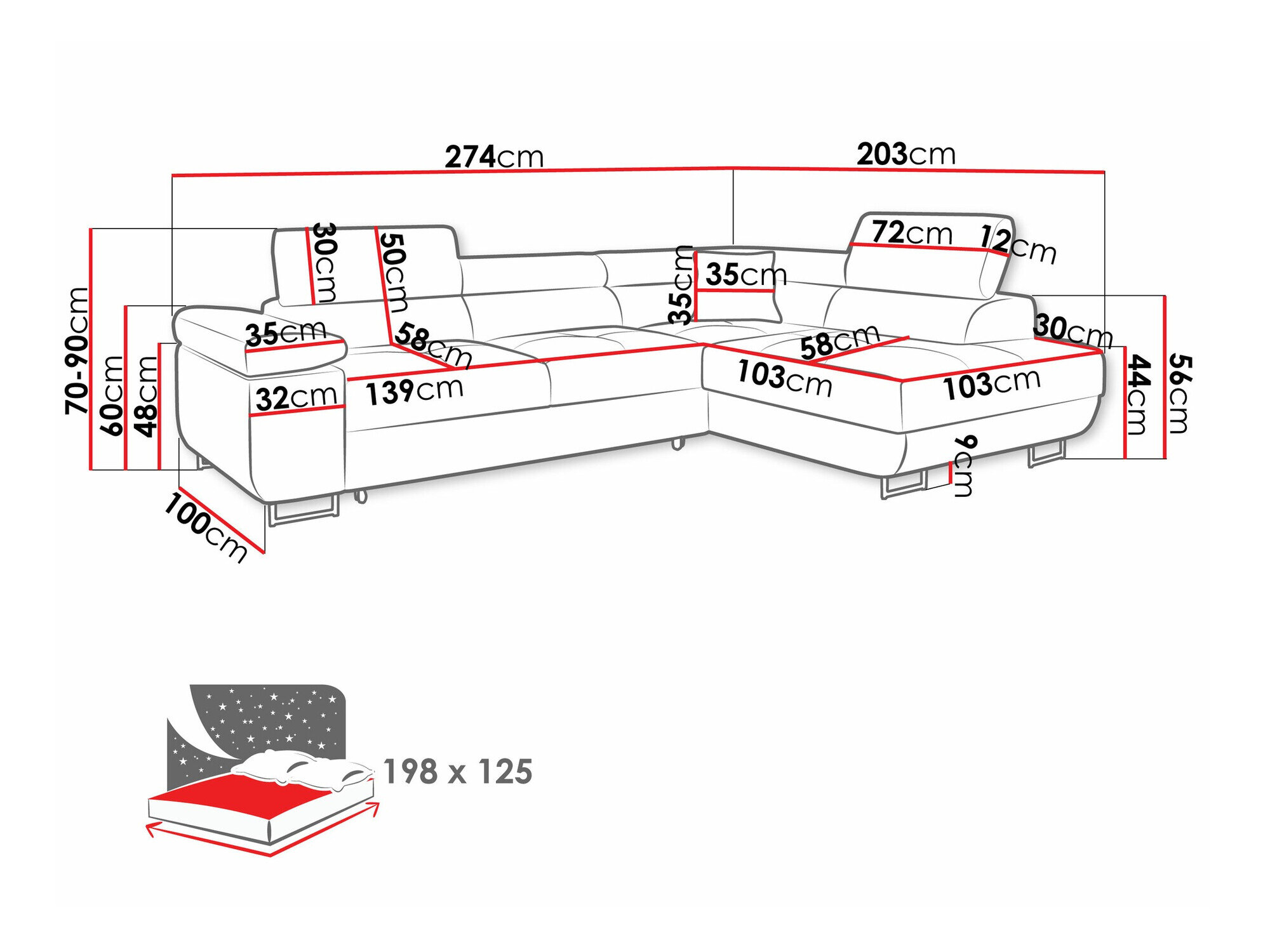 Hjørnesofa Comfivo Eliferu 100 (Manila 35)