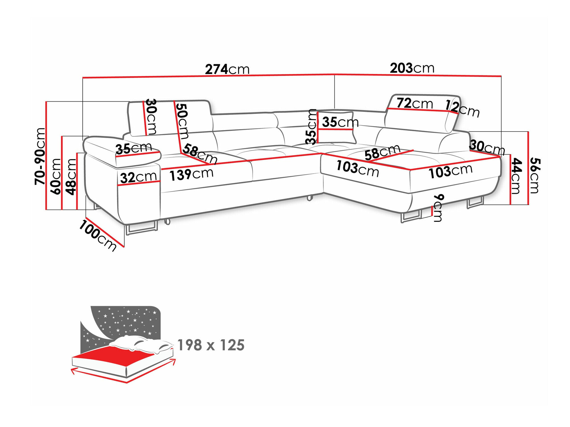 Hjørnesofa Comfivo Eliferu 100 (Poso 05)