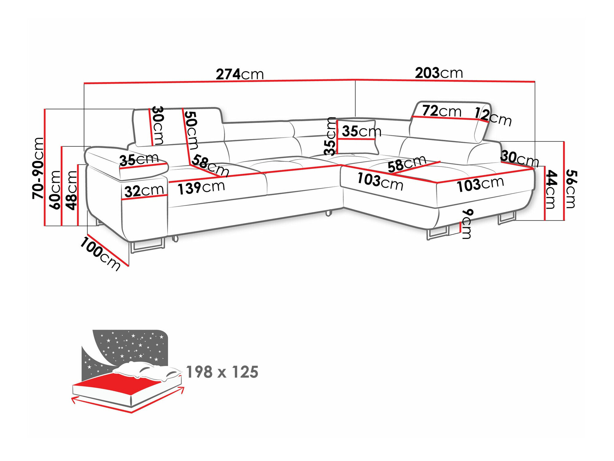 Hjørnesofa Comfivo Eliferu 100 (Poso 100)