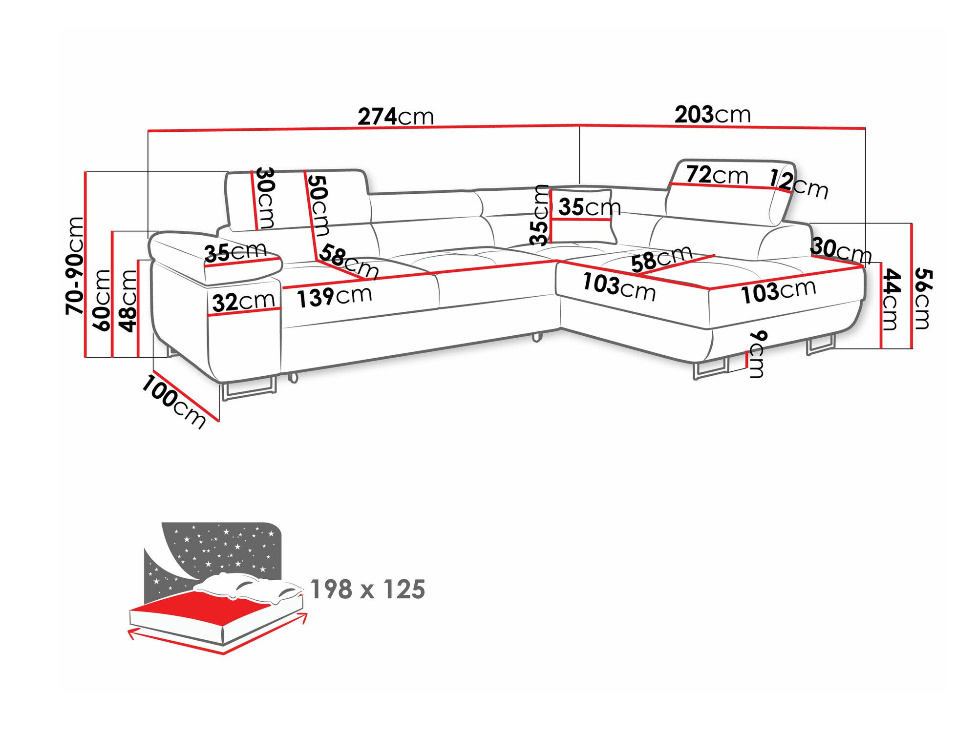 Hjørnesofa Comfivo Eliferu 100 (Poso 100)