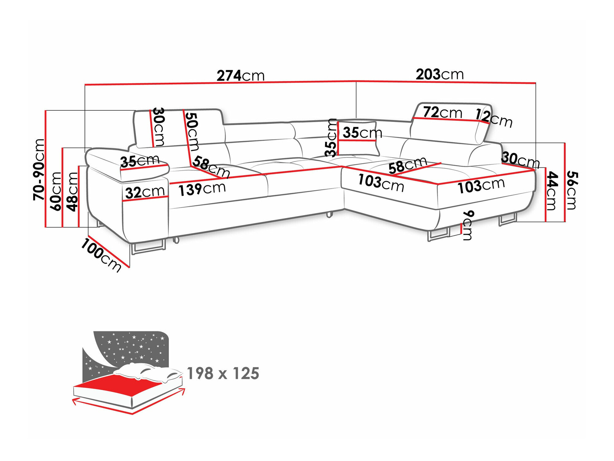 Hjørnesofa Comfivo Eliferu 100 (Poso 110)