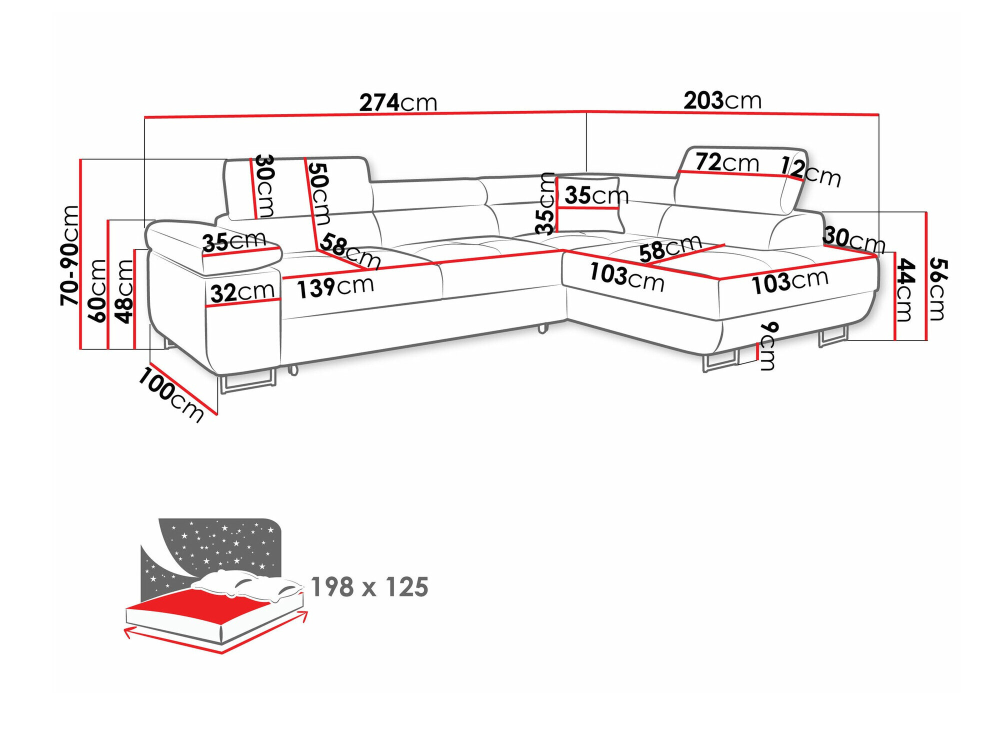 Hjørnesofa Comfivo Eliferu 100 (Poso 110)