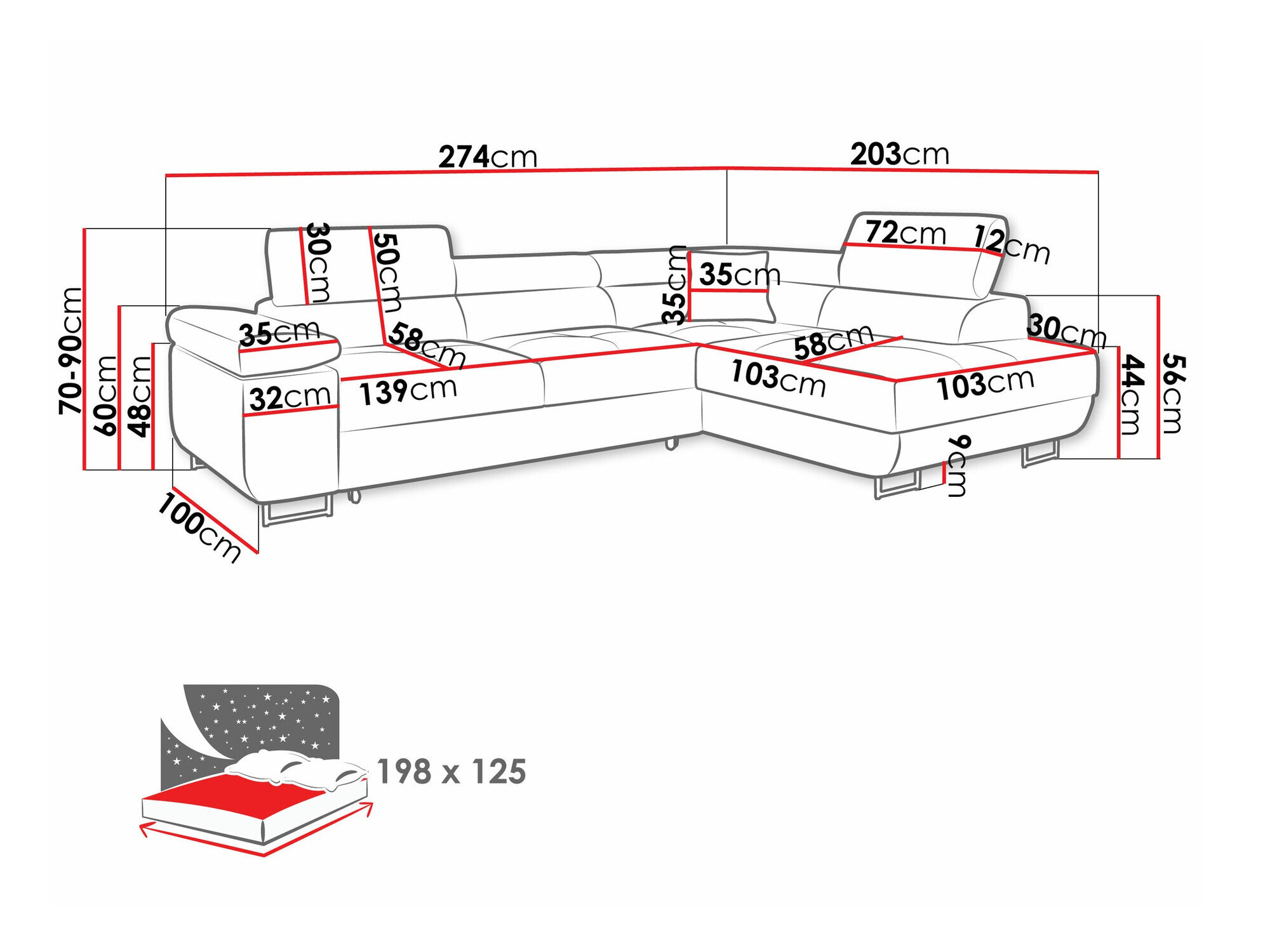 Hjørnesofa Comfivo Eliferu 100 (Poso 47)