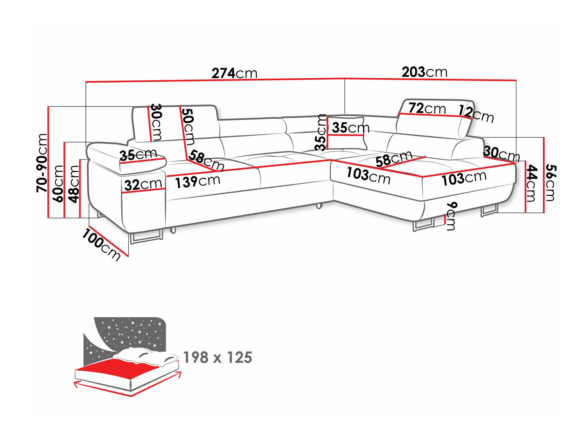 Hjørnesofa Comfivo Eliferu 100 (Soft 017 + Lux 05)