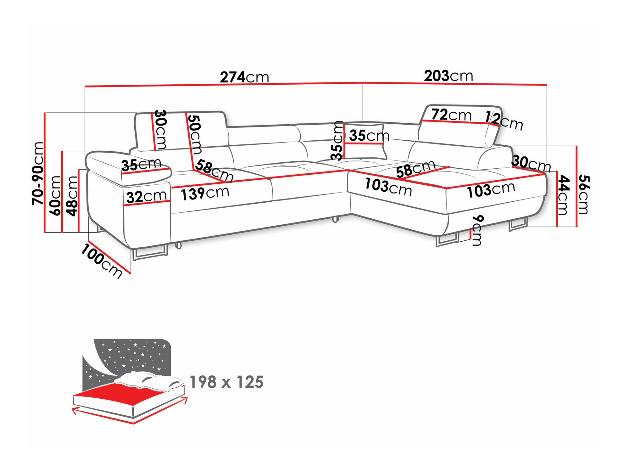 Hjørnesofa Comfivo Eliferu 100 (Soft 066 + Lux 03)