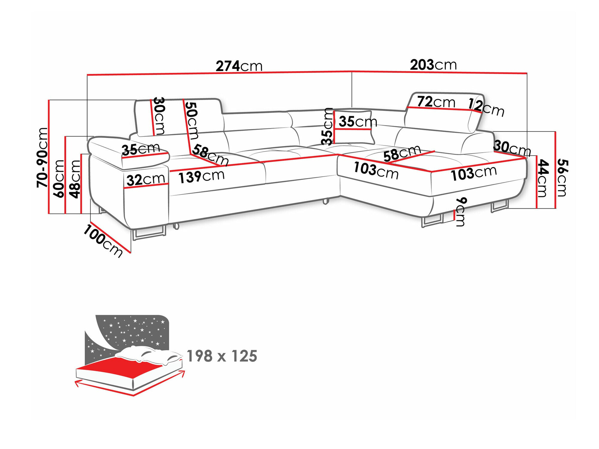 Hjørnesofa Comfivo Eliferu 100 (Wave 05)