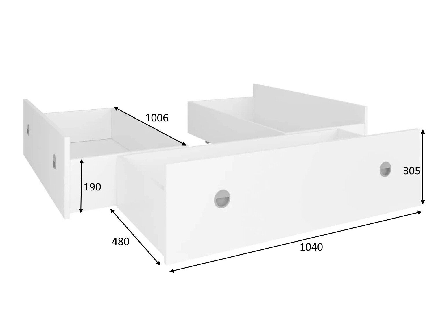 Sengekasse Novsore 129 (Hvid) (3 stk.)