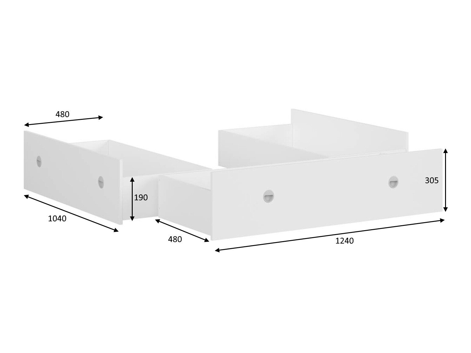 Sengekasse Novsore 131 (Hvid) (3 stk.)
