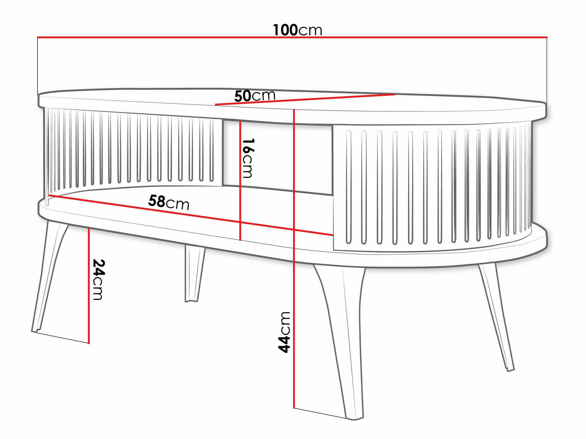 Sofabord Sordore 105 (Sort + Hvid)