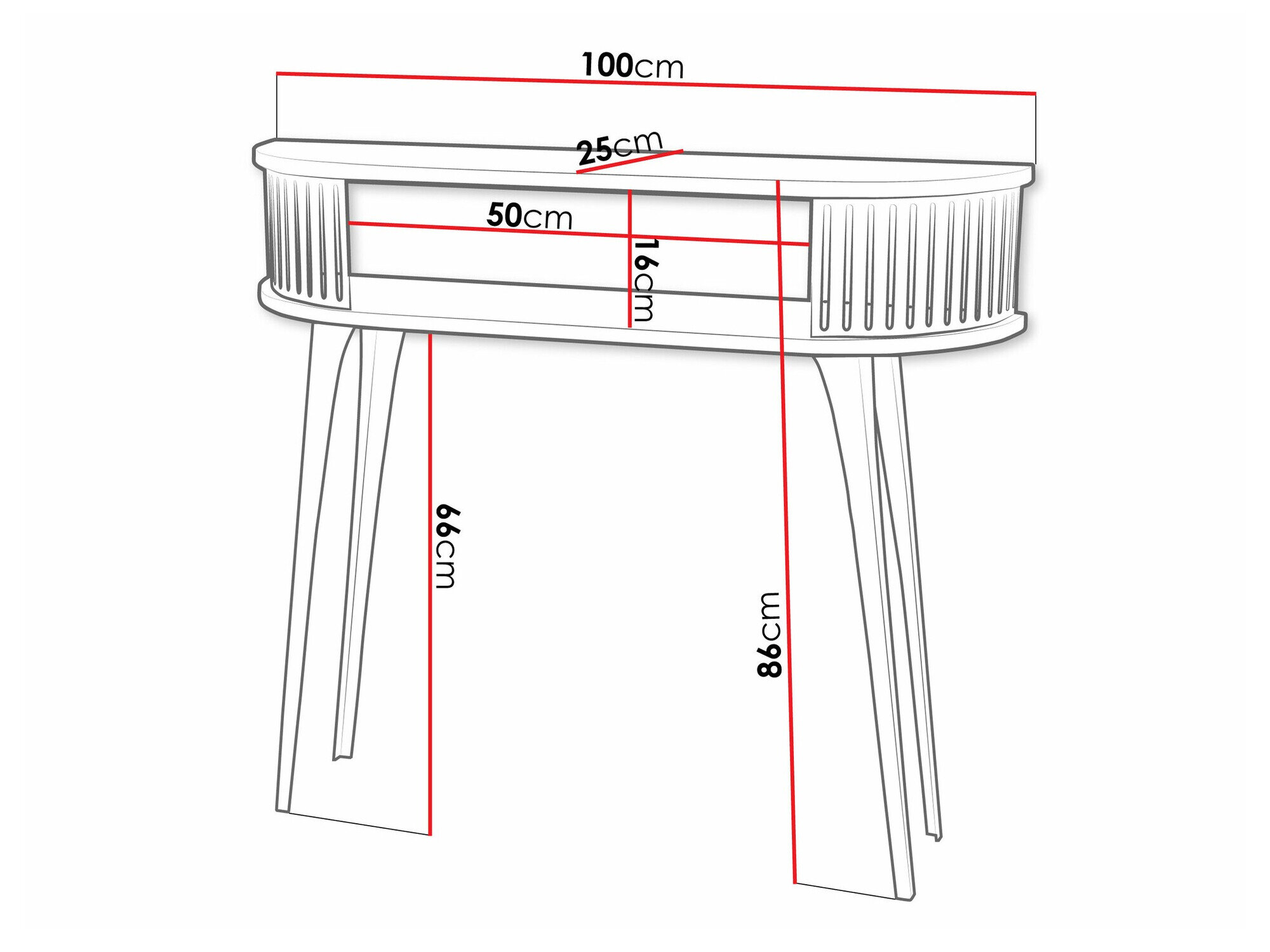 Konsolbord Sordore 111 (Sort + Grafit)
