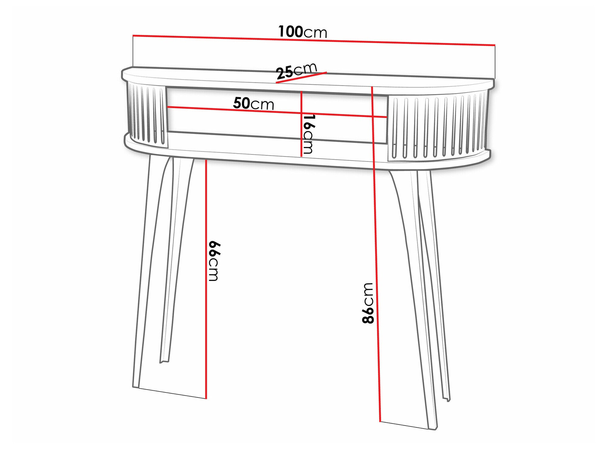 Konsolbord Sordore 112 (Gylden + Sort)