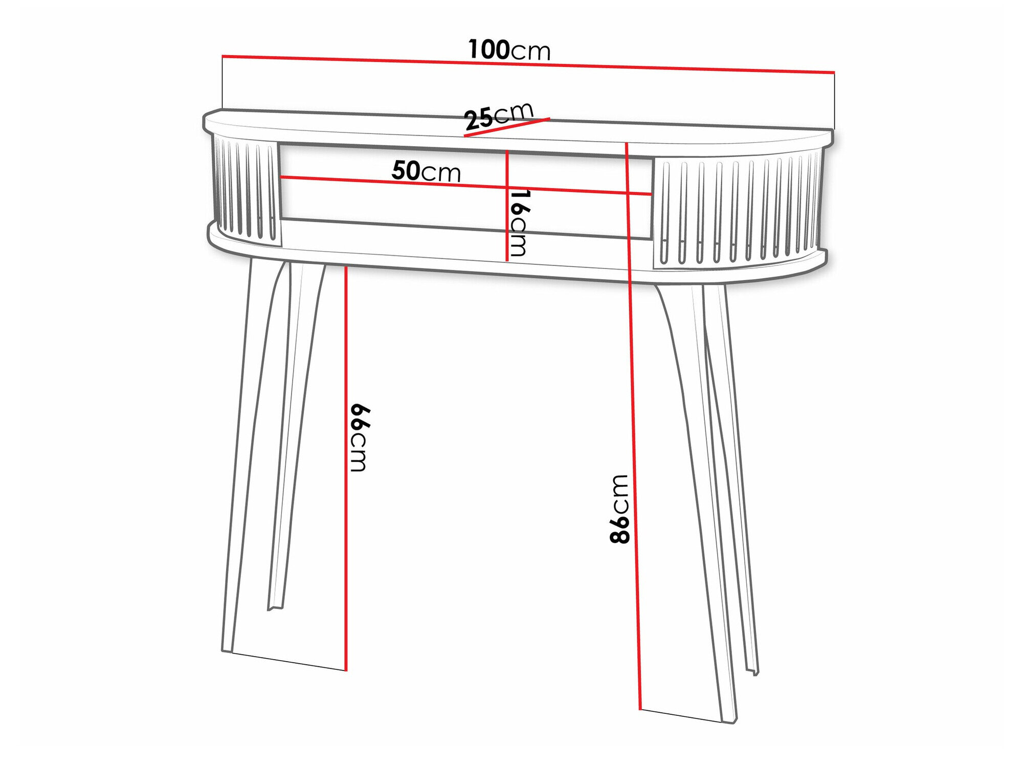 Konsolbord Sordore 113 (Lyserød + Sort)