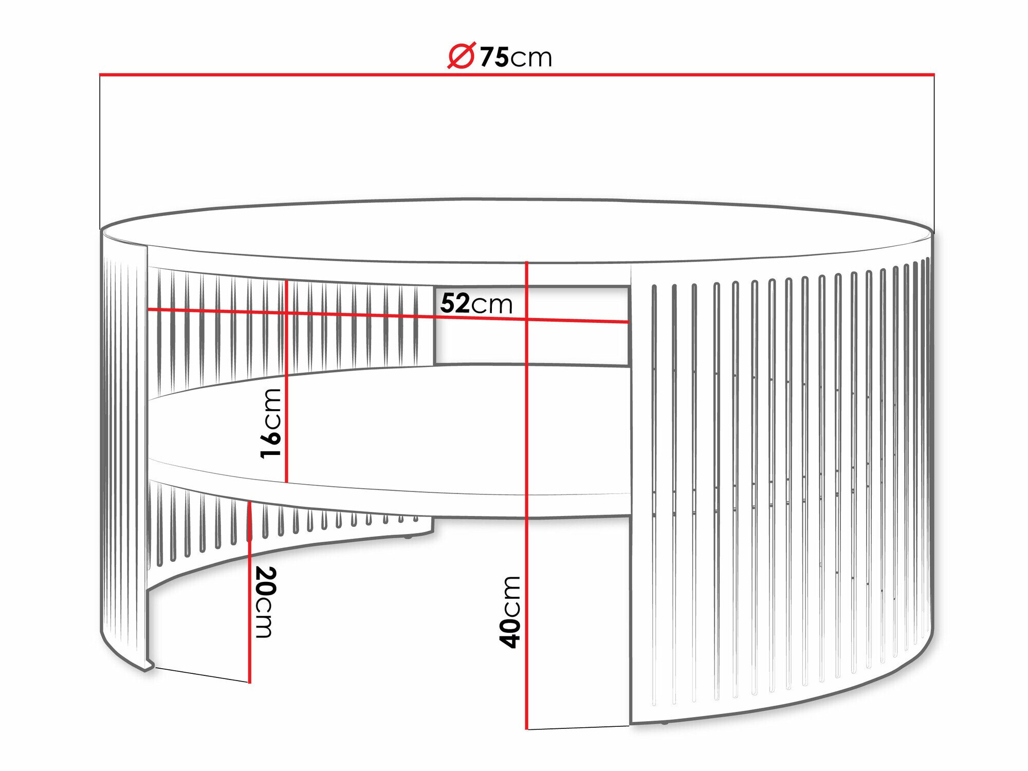 Sofabord Sordore 114 (Lyserød + Hvid)