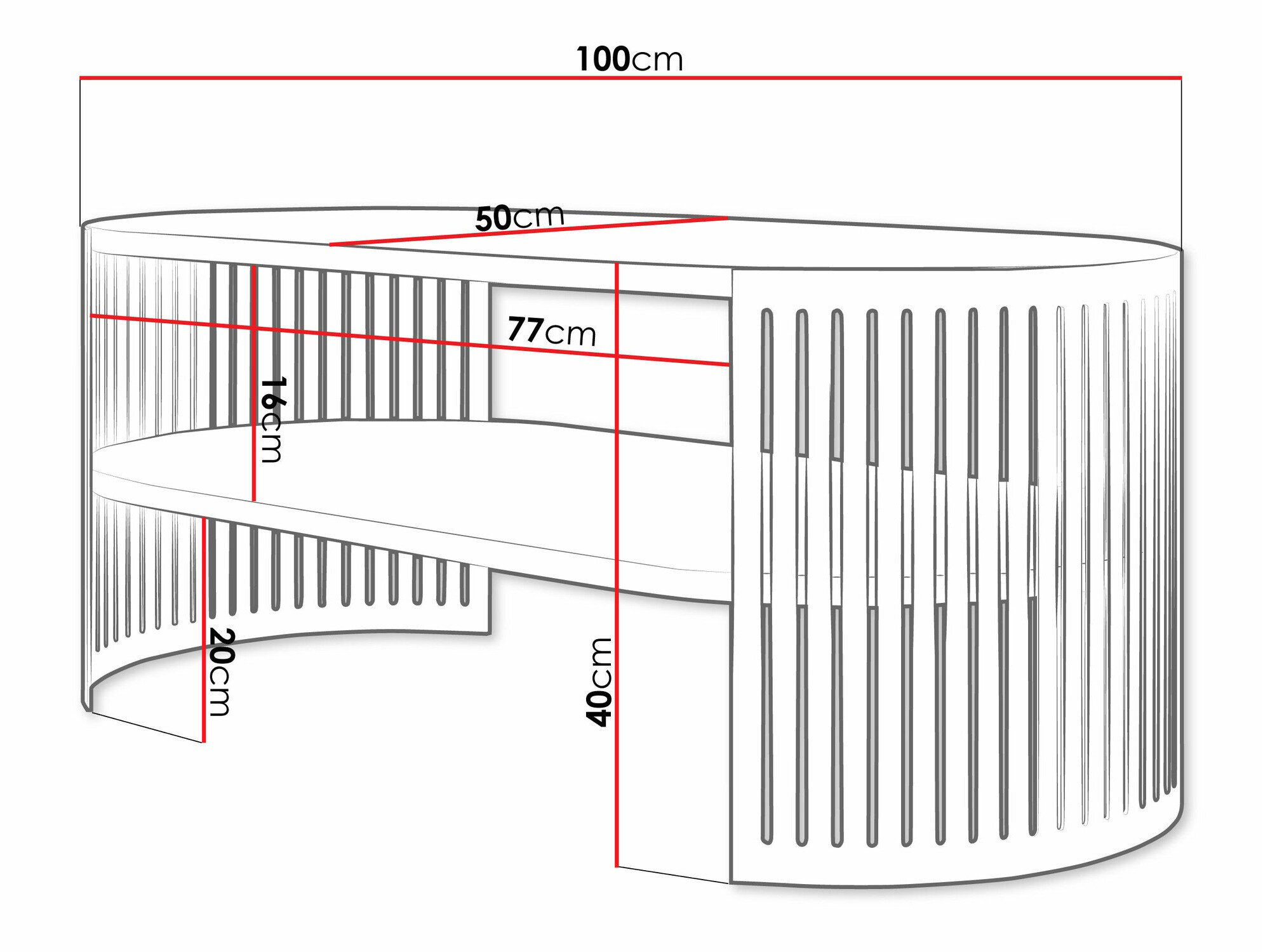 Sofabord Sordore 115 (Sort + Hvid marmor)