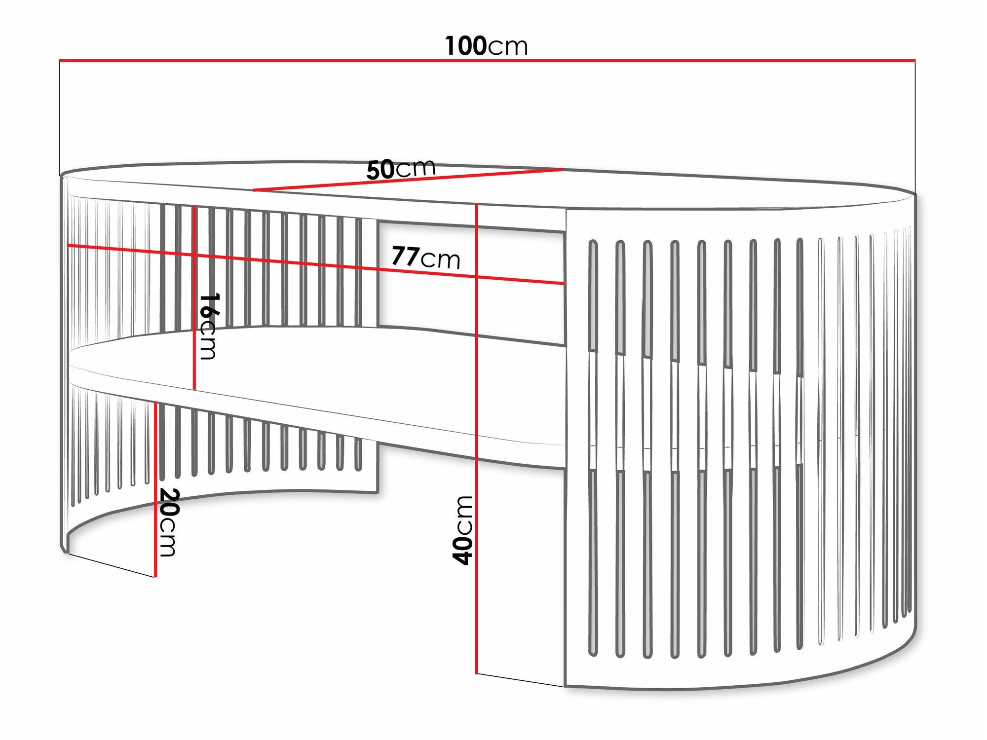 Sofabord Sordore 116 (Gylden + Hvid marmor)