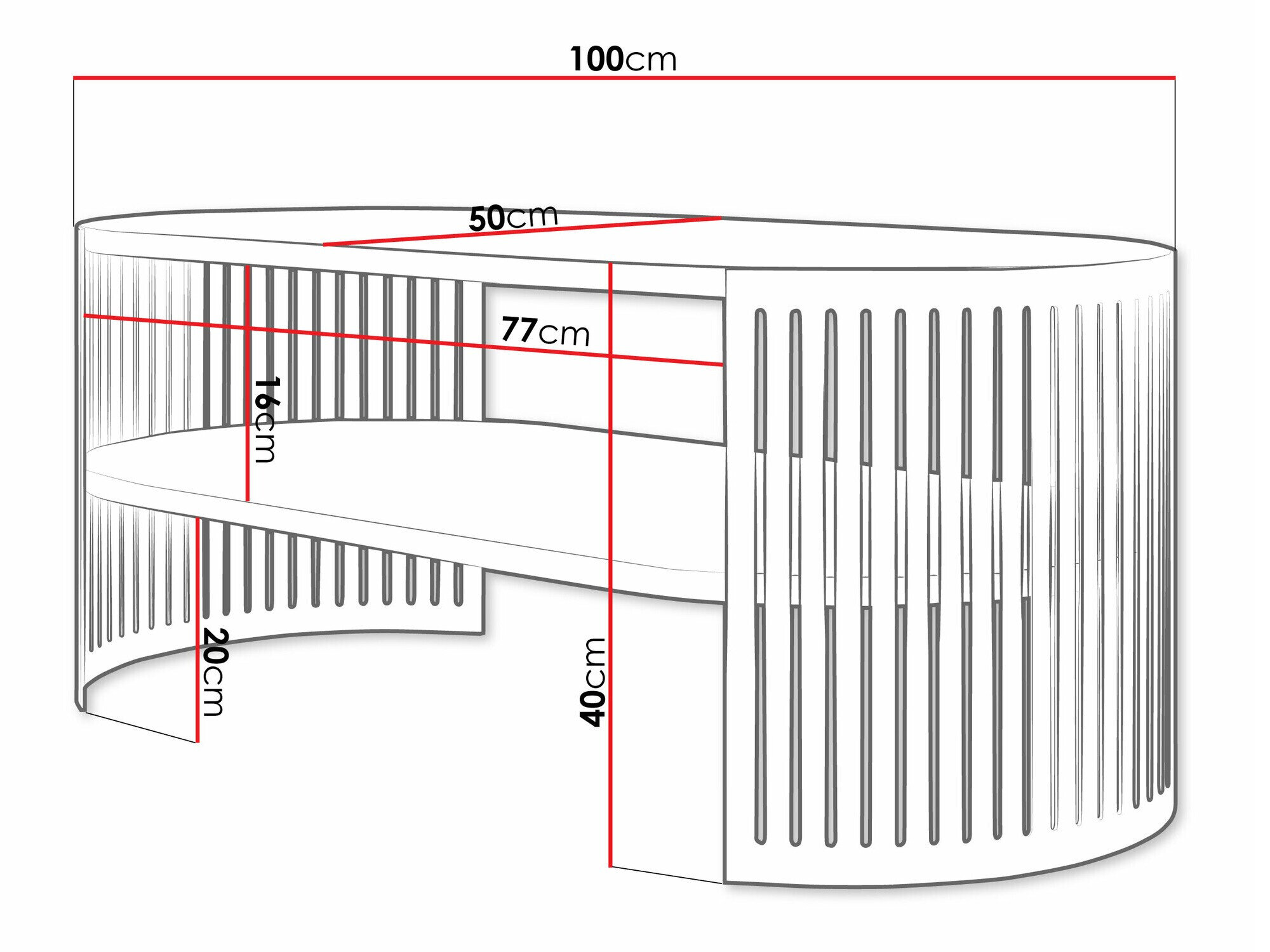 Sofabord Sordore 116 (Gylden + Hvid)