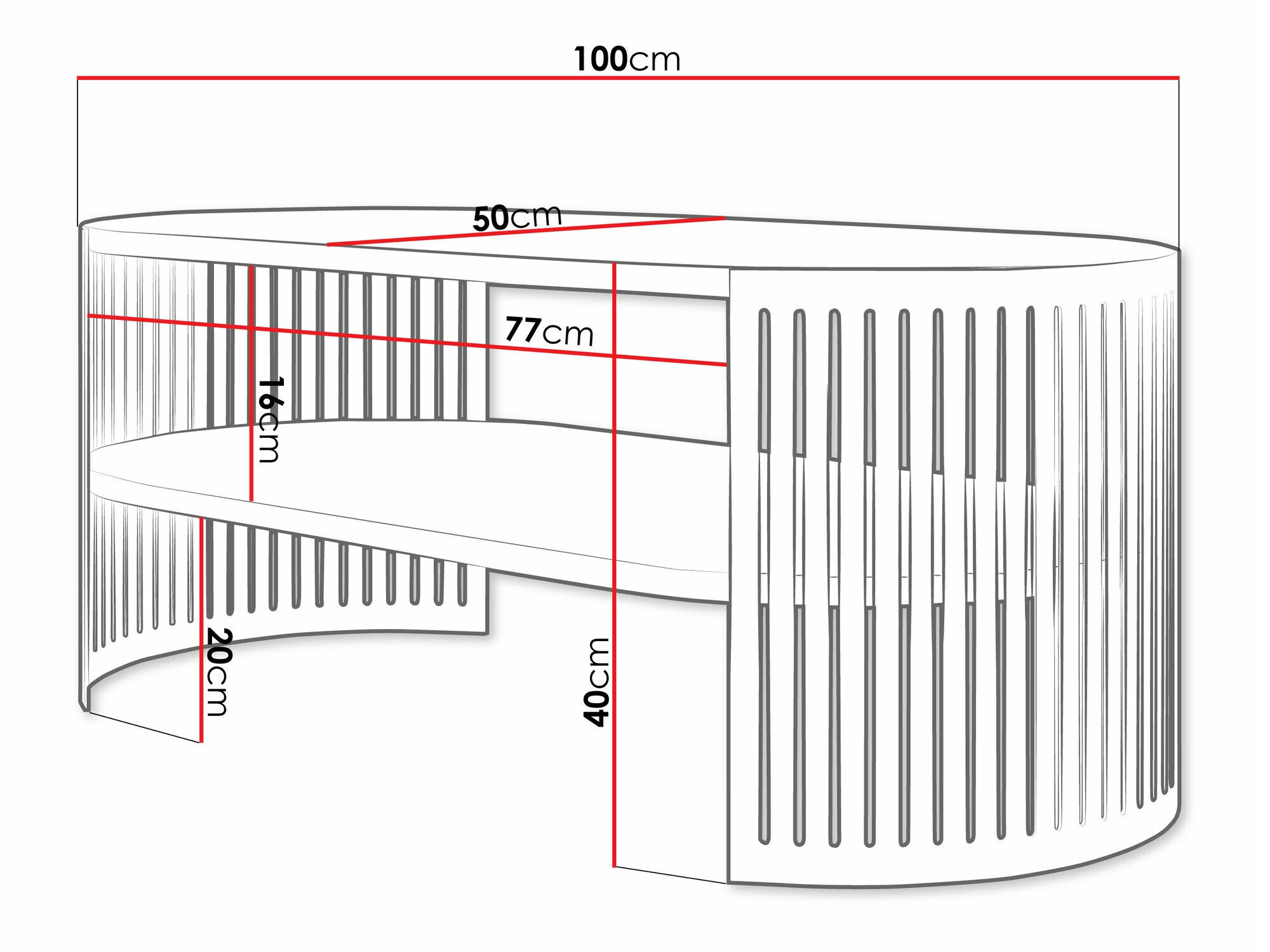 Sofabord Sordore 117 (Lyserød + Sort)