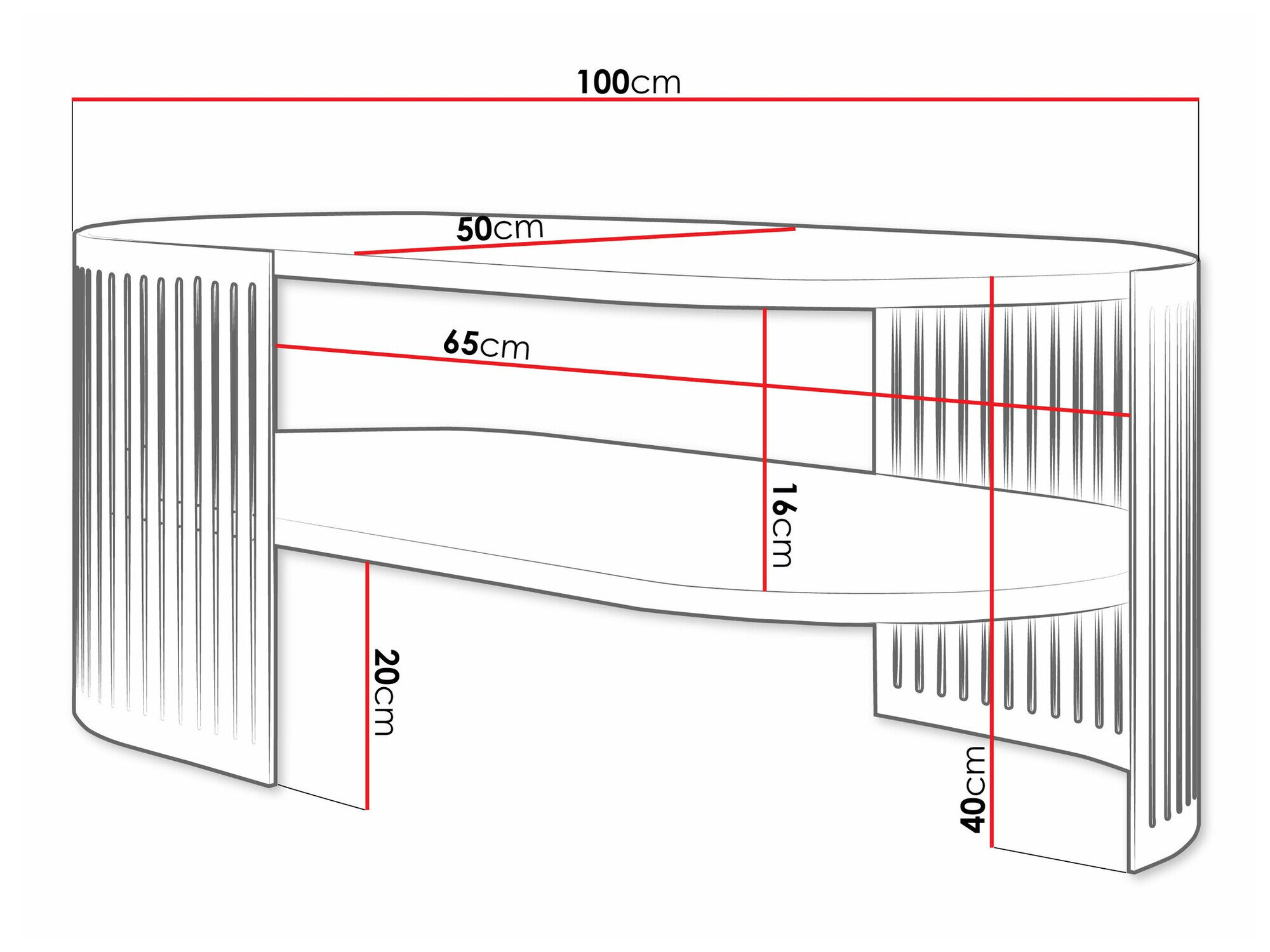 Sofabord Sordore 120 (Lyserød + Hvid marmor)