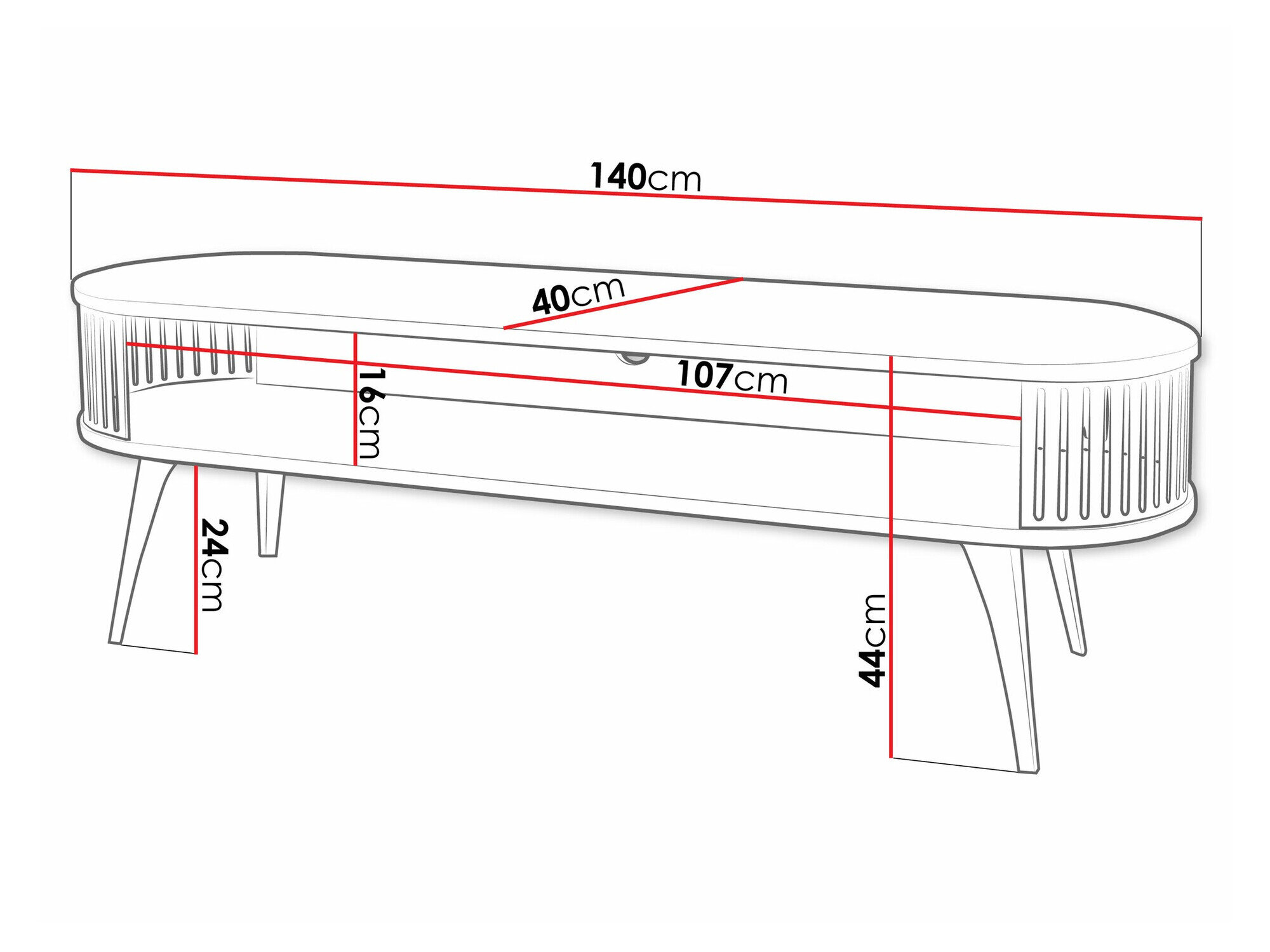 TV-bord Sordore 108 (Sort + Grafit)