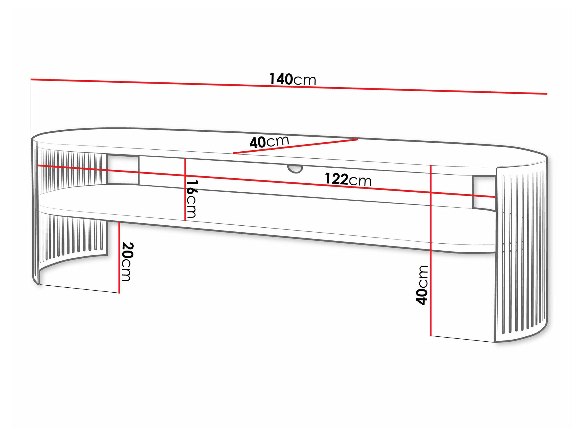 TV-bord Sordore 122 (Gylden + Sort marmor)
