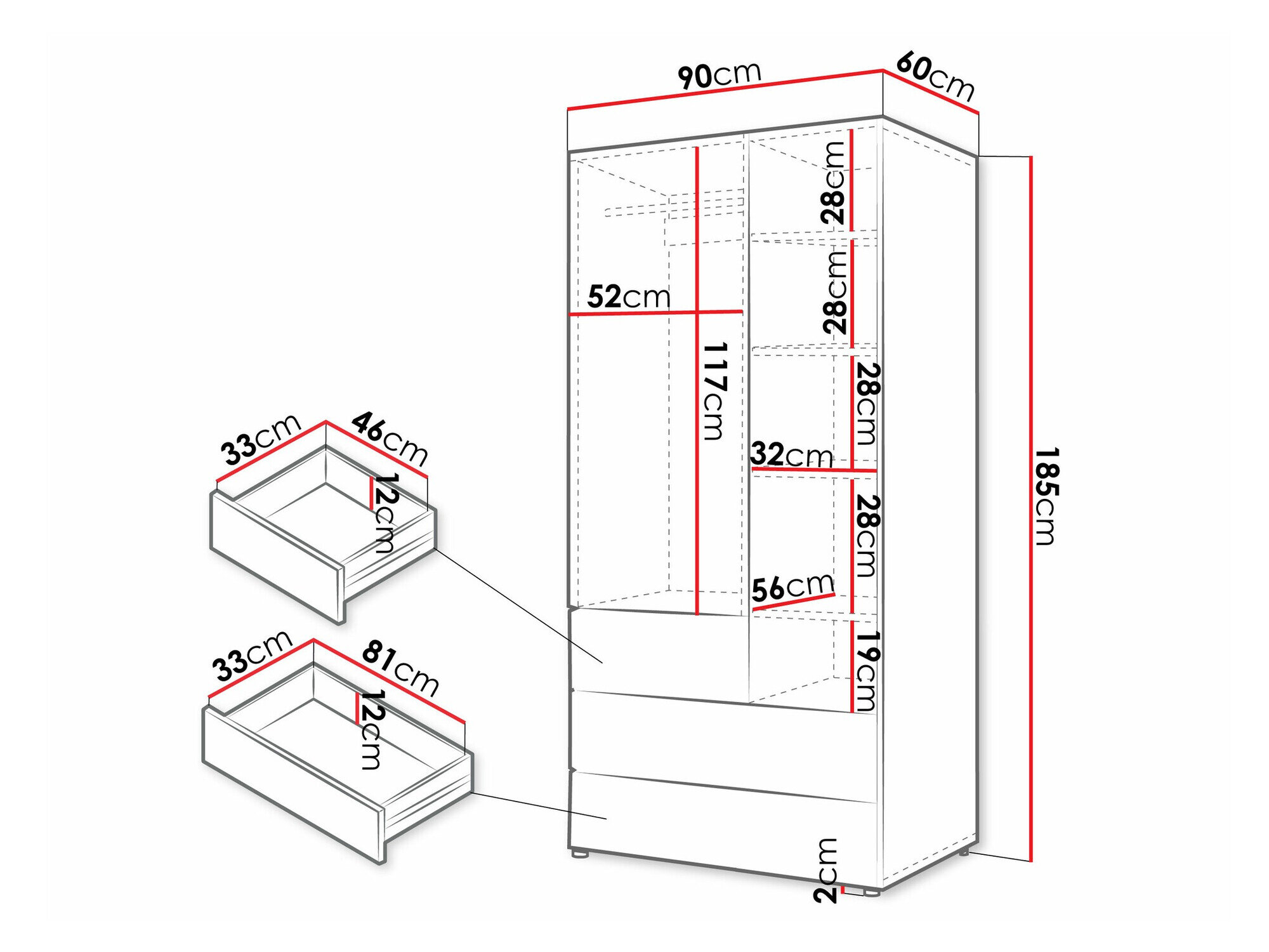 Garderobeskab Domcali 101 (Beige + Egetræ)