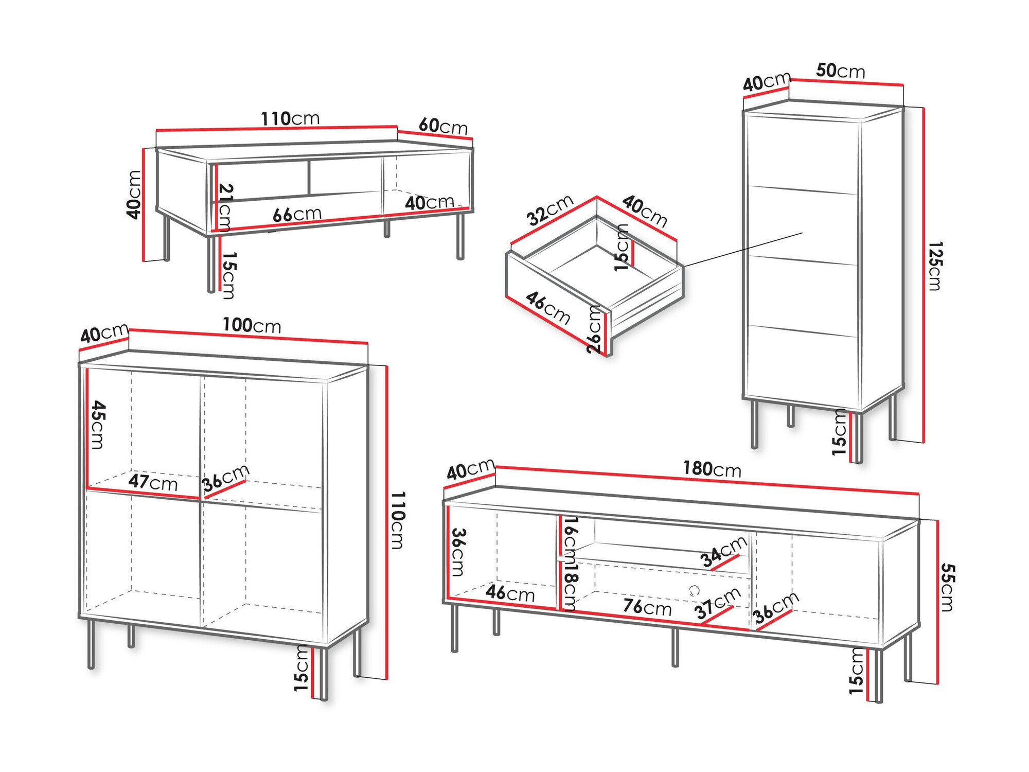 Stuemøbelsæt Tolete 108 (Grøn)