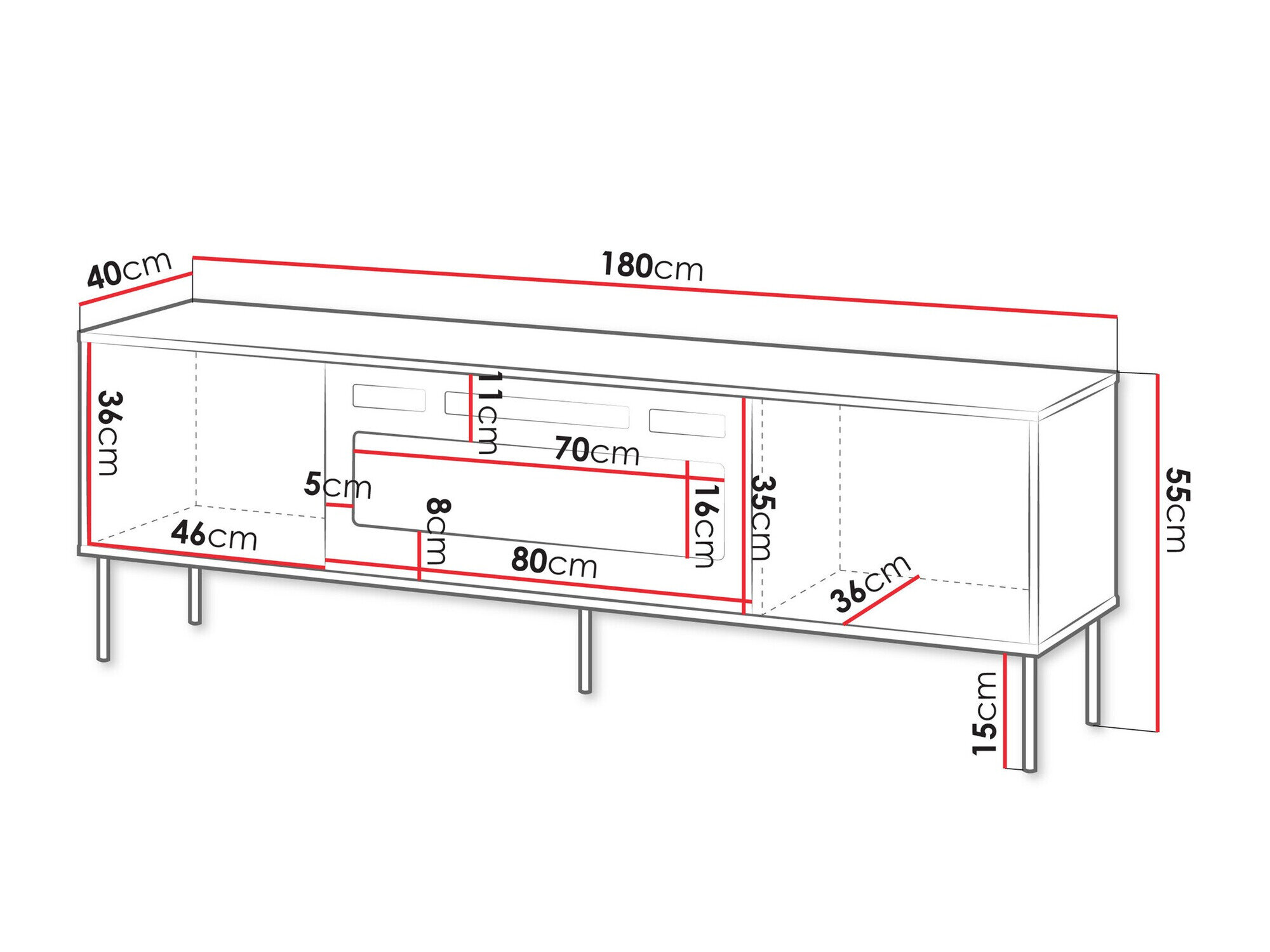 TV-bord Tolete 107 (Beige)