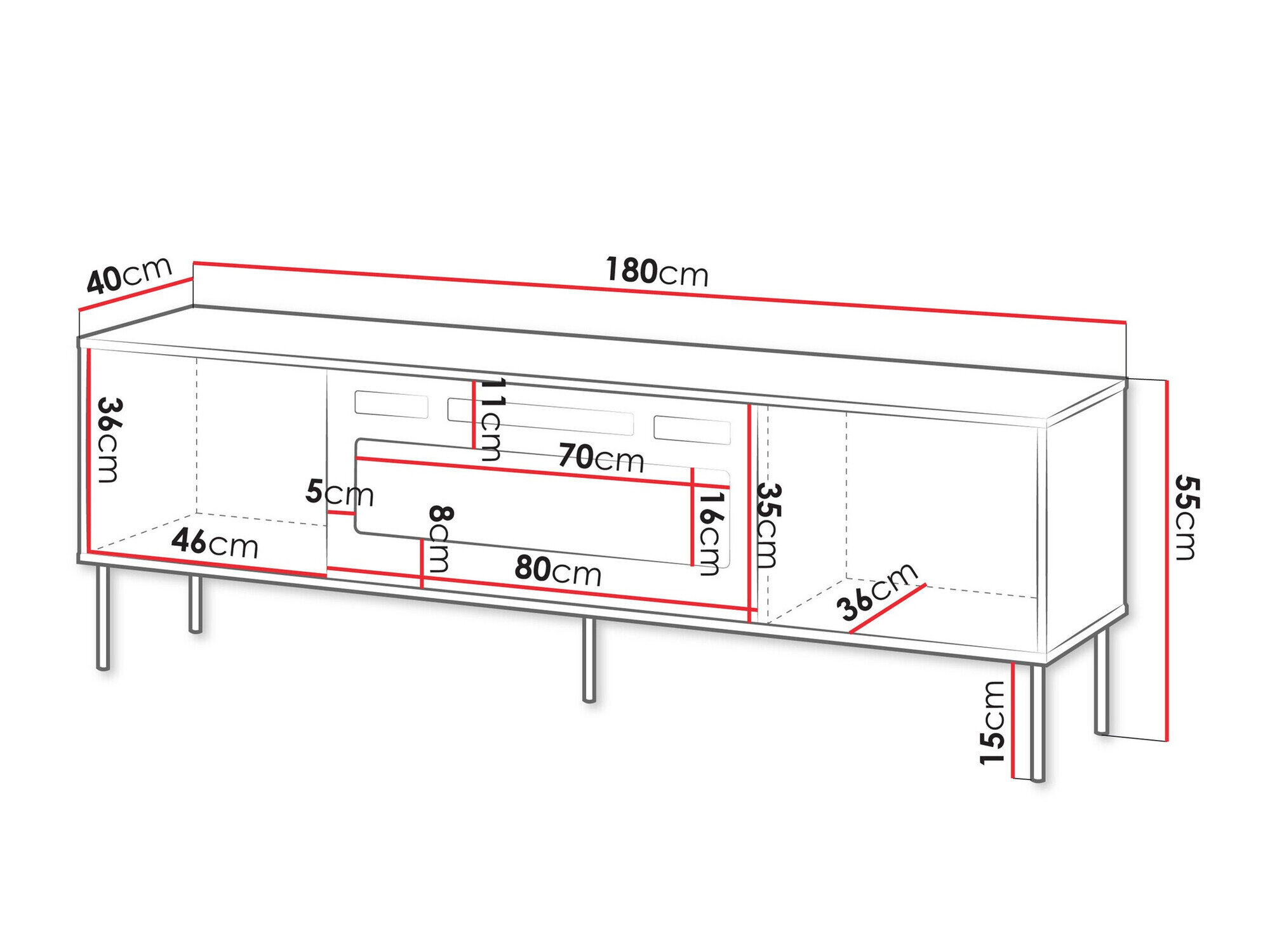 TV-bord Tolete 107 (Grøn)