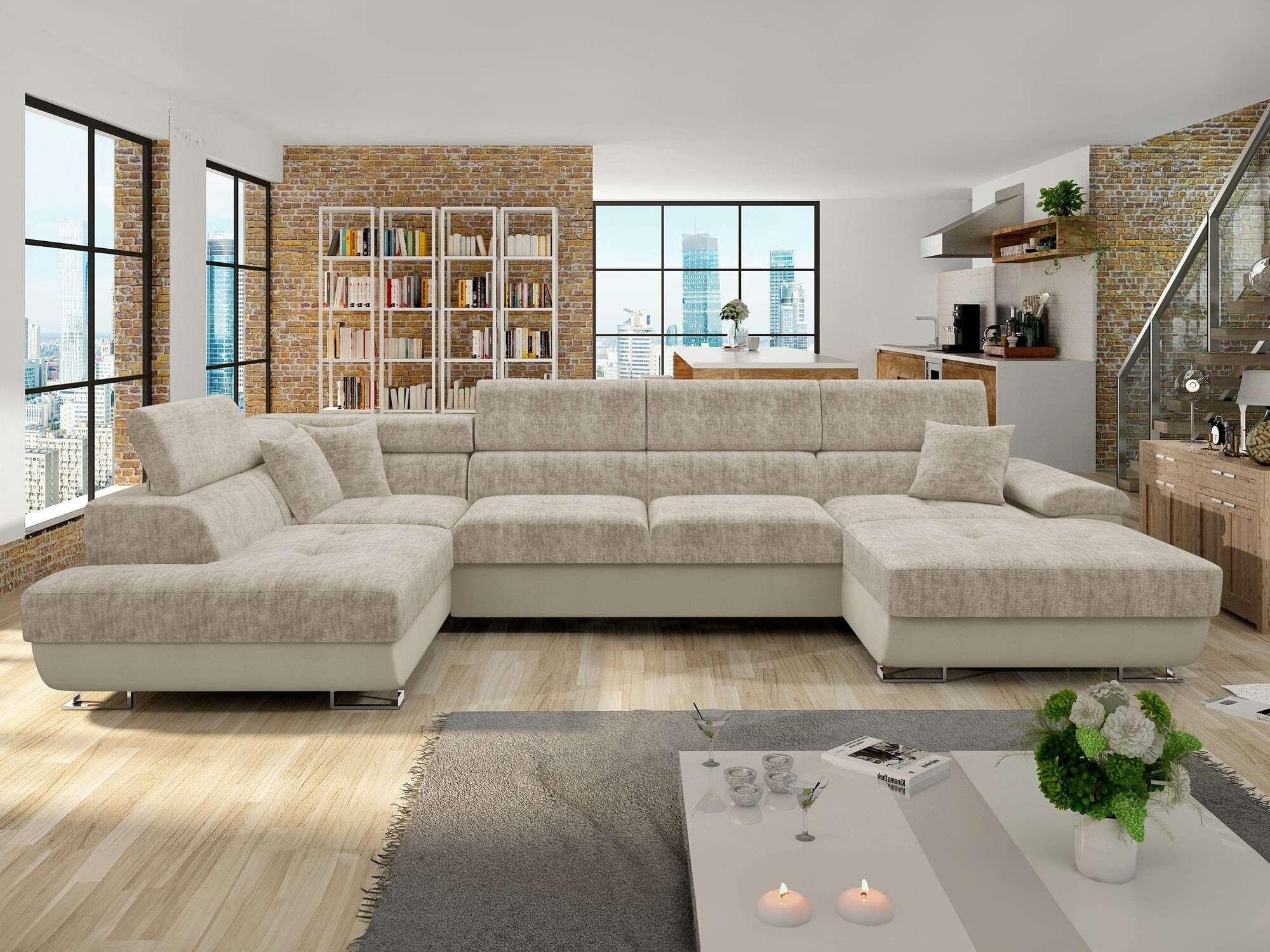 Hjørnesofa Comfivo Ruta VI (Venus Velvet 2927 + Miu 2041)