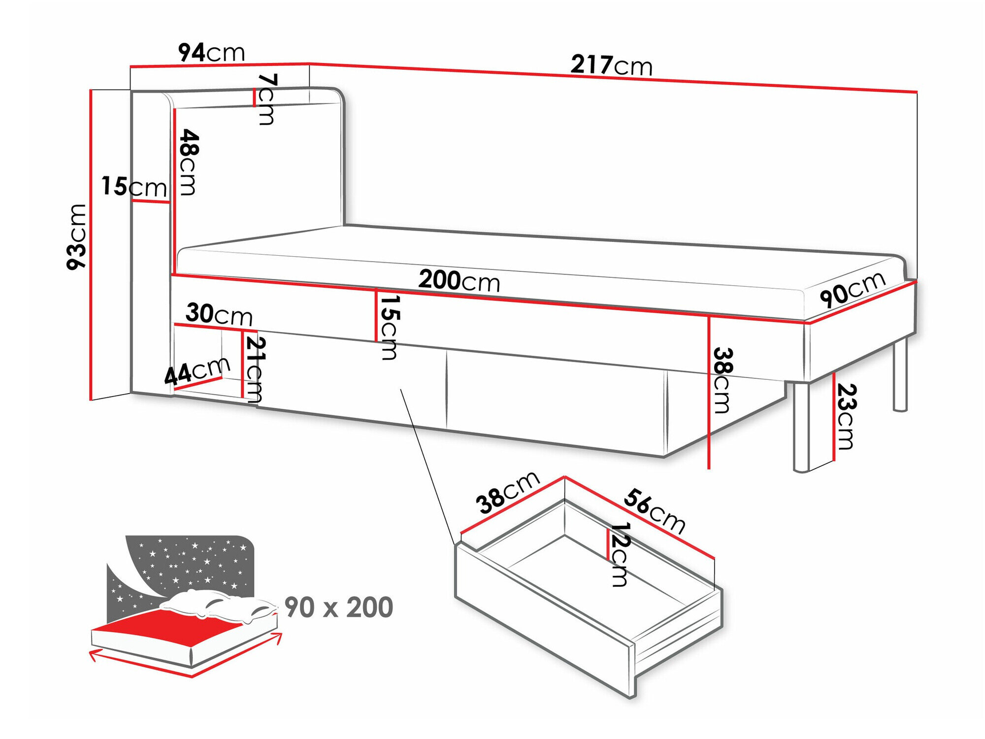 Seng Domcali 113 (Grå)