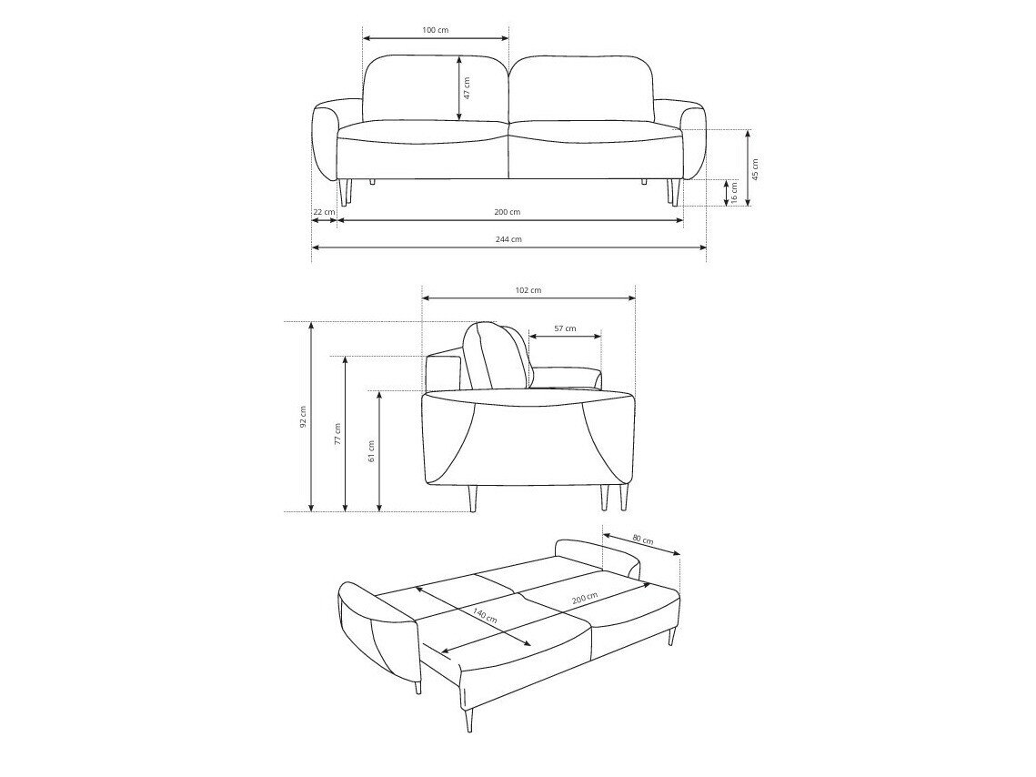 Sovesofa Kingston 142 (Ottawa 07)