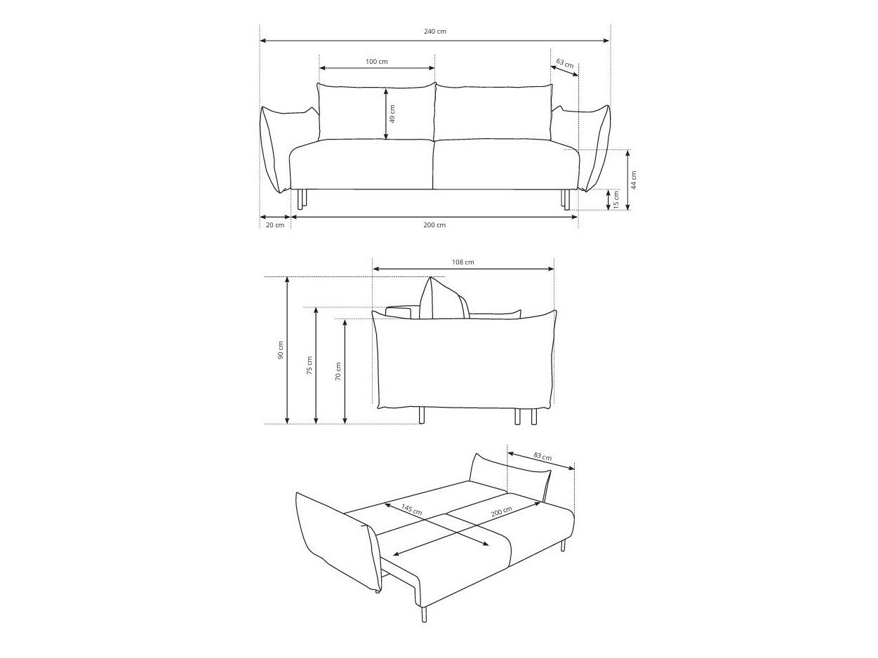 Sovesofa Kingston 131 (Horizon 03)