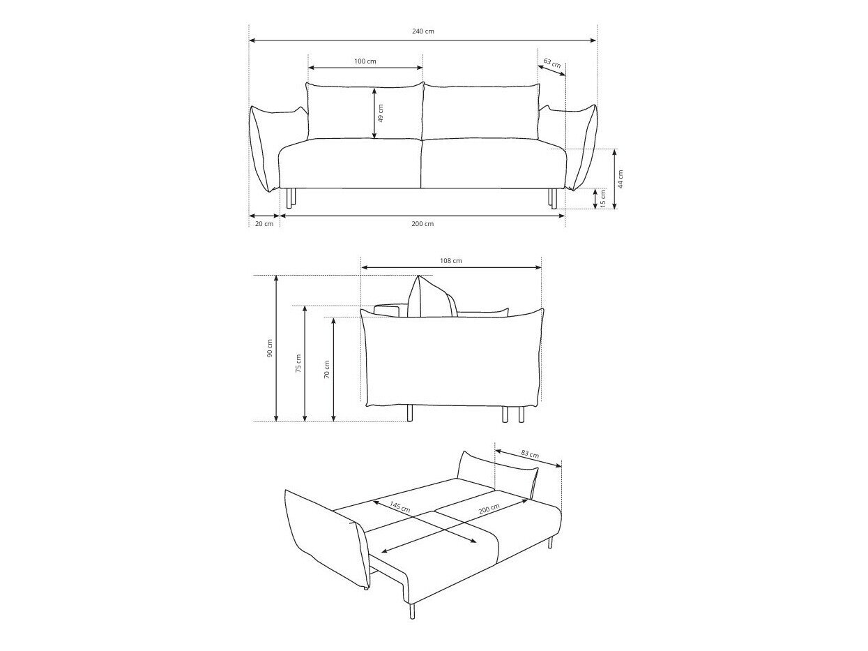 Sovesofa Kingston 131 (Horizon 08)