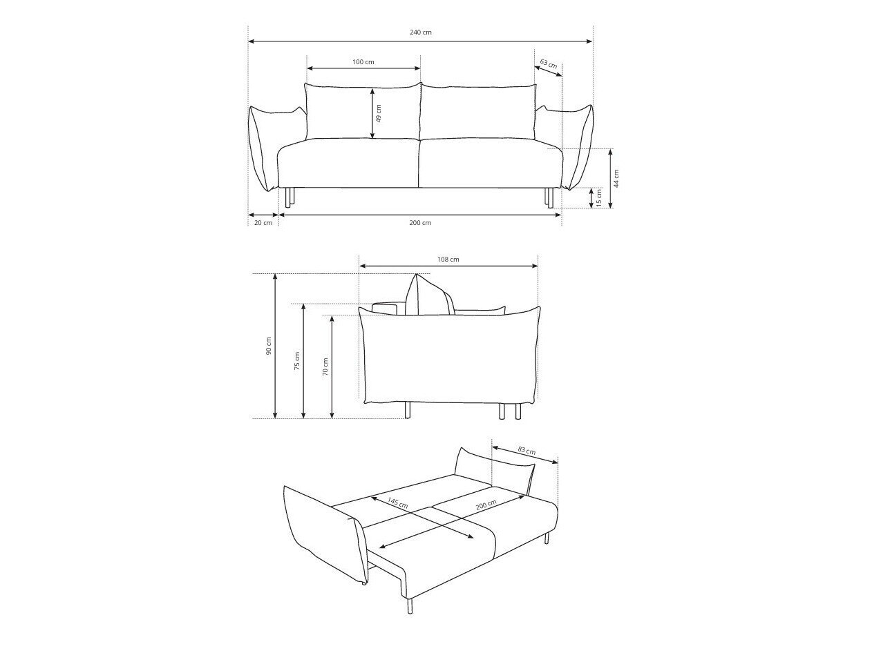 Sovesofa Kingston 131 (Horizon 97)