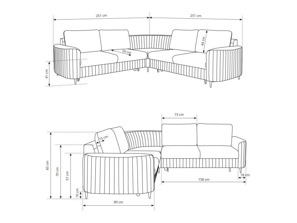 Hjørnesofa Kingston 157 (Castel 03)
