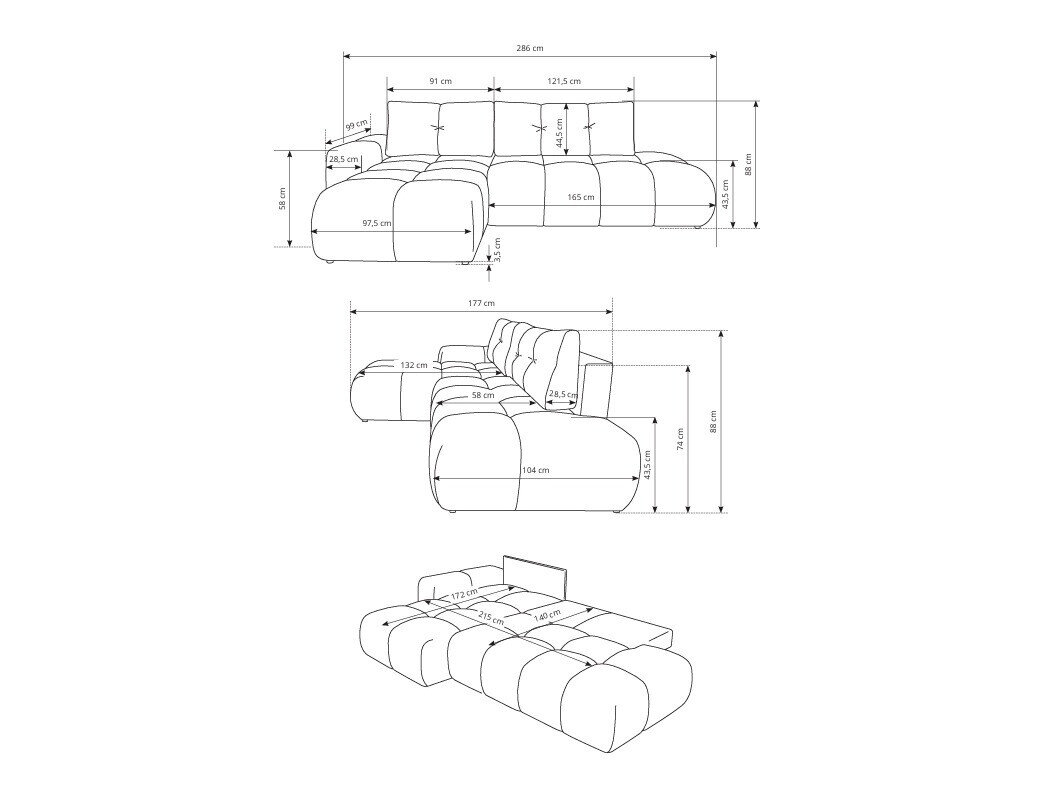 Hjørnesofa Kingston 156 (Curio 83)