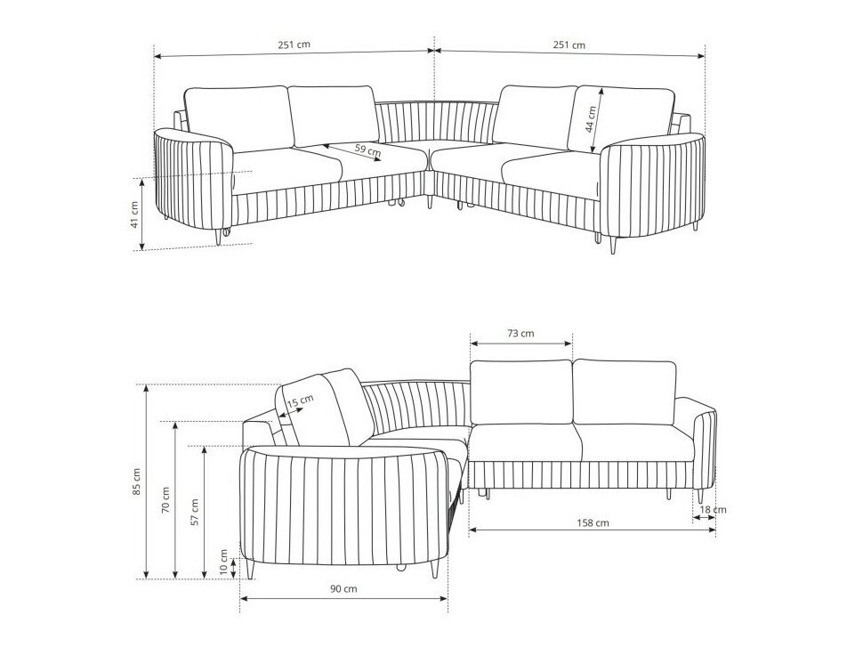 Hjørnesofa Kingston 157 (Castel 59)