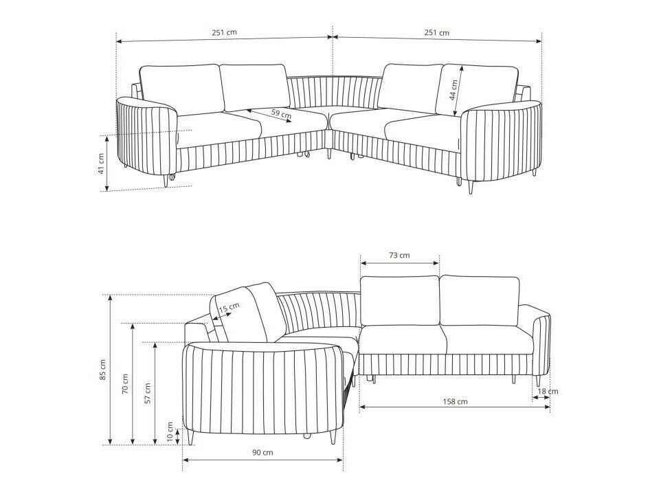 Hjørnesofa Kingston 157 (Castel 80)