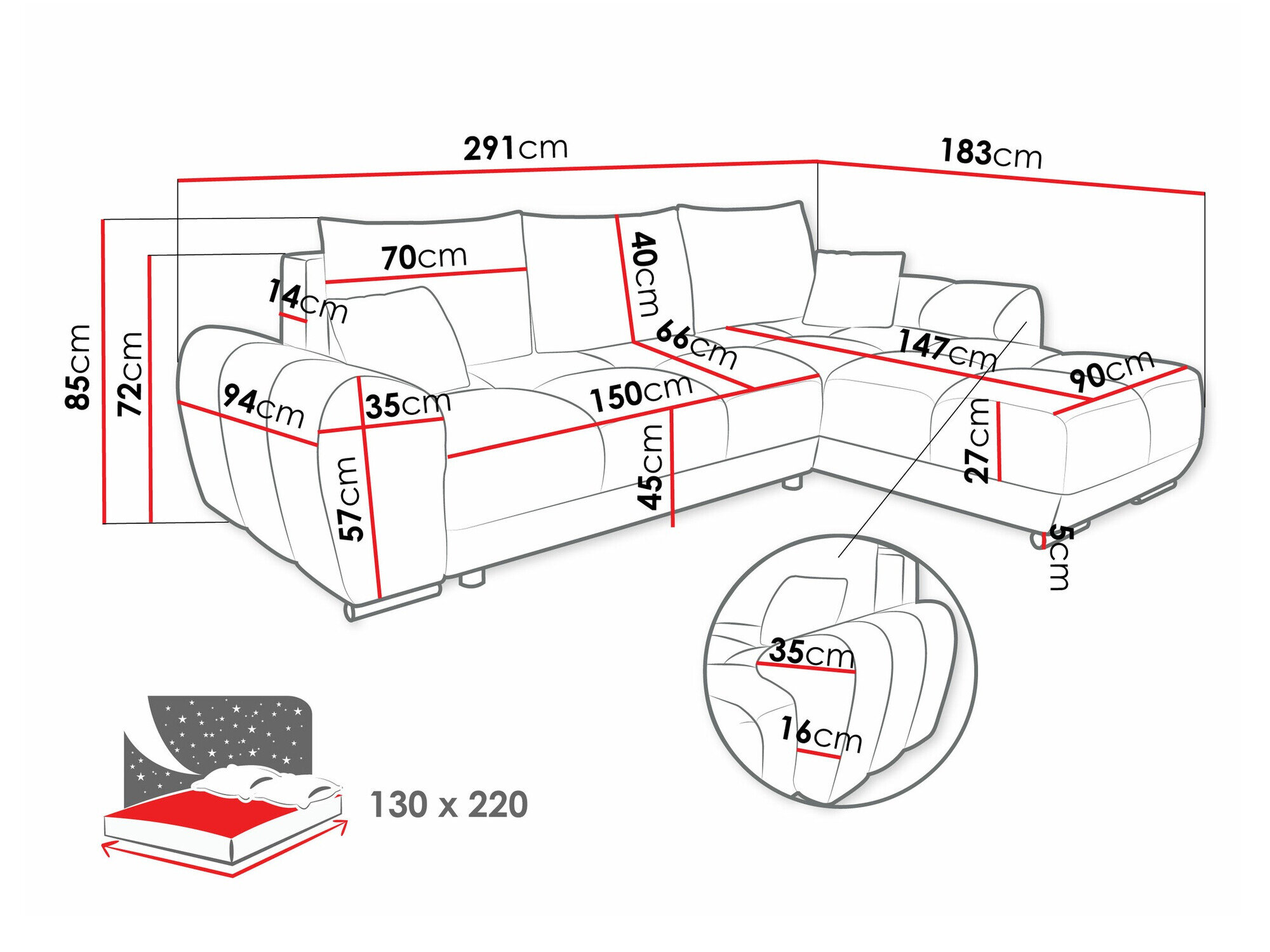 Hjørnesofa Camden 100 (Velo 621)