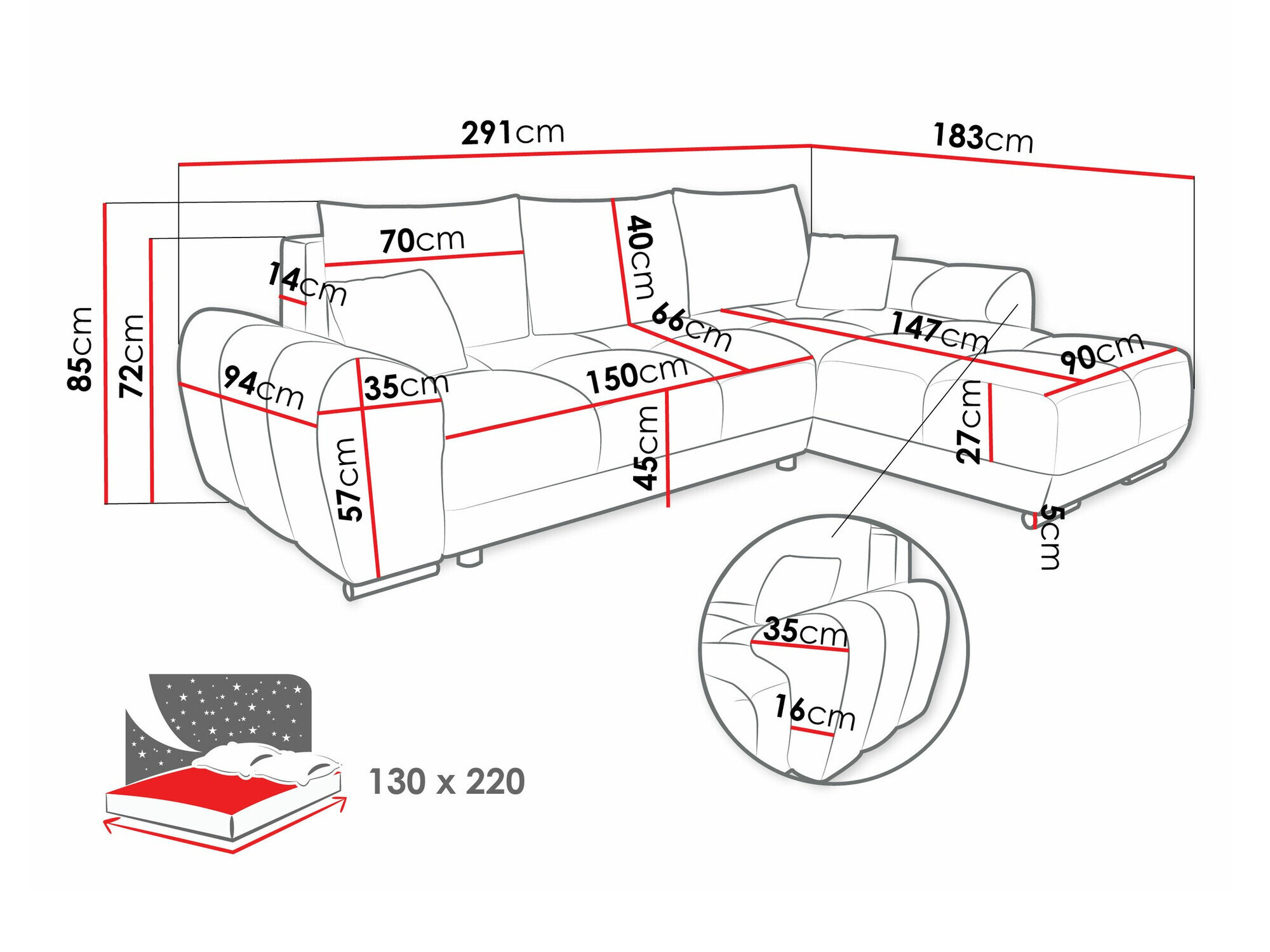 Hjørnesofa Camden 100 (Velo 627)