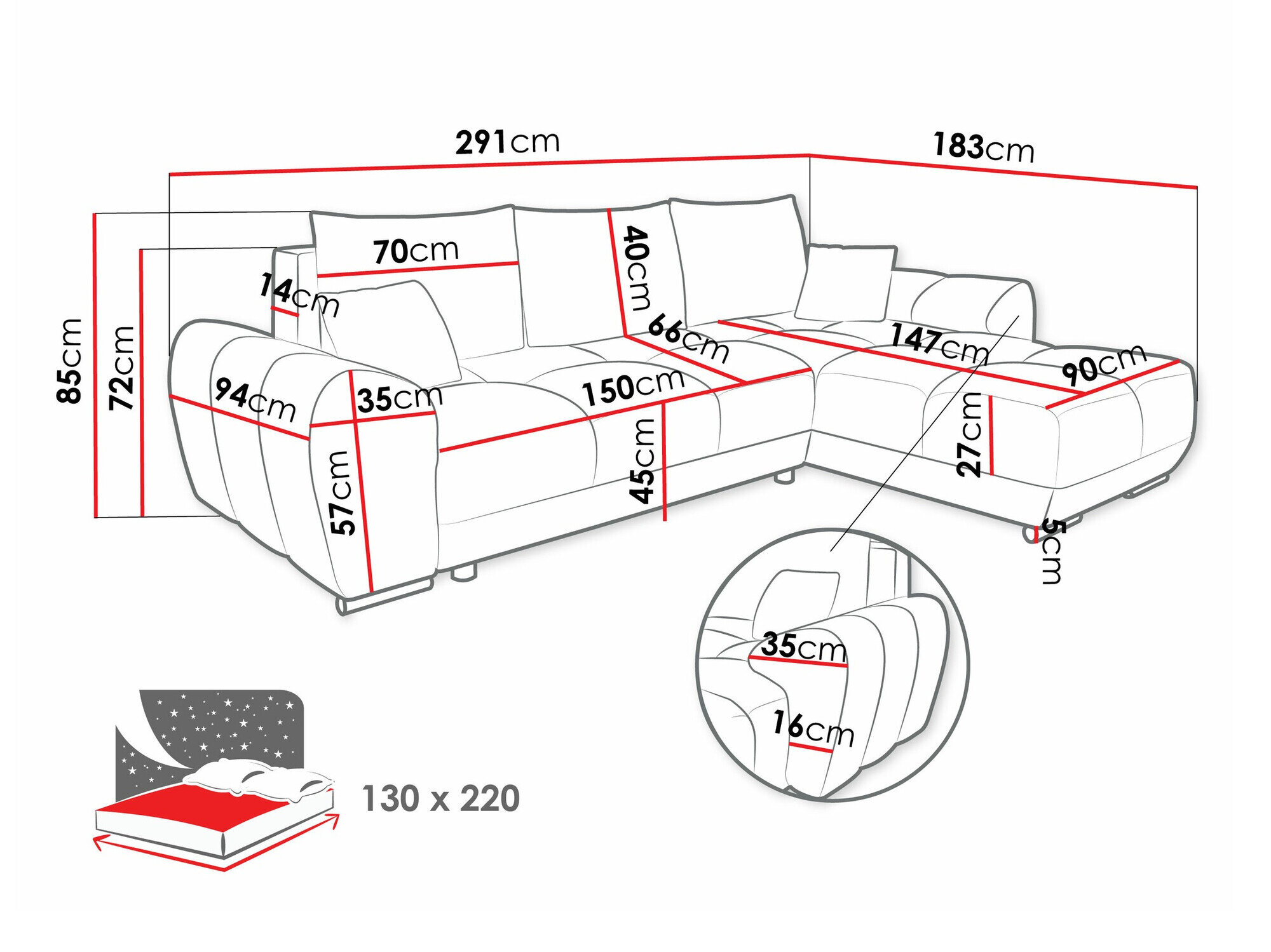 Hjørnesofa Camden 100 (Velo 633)